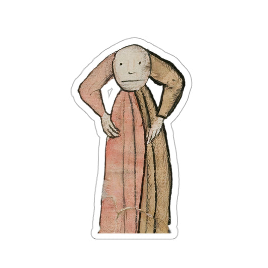 Medieval Sassy Figure Sticker – Weird Marginalia Art, Funny Gothic Manuscript Character, Quirky Laptop or Journal Sticke