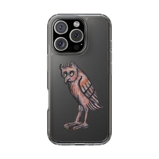 Medieval Owl Phone Case – Sad Owl Manuscript Art, Funny Gothic Bird iPhone Cover, Weird Medieval Marginalia Case, Odd Vintage Animal Gift