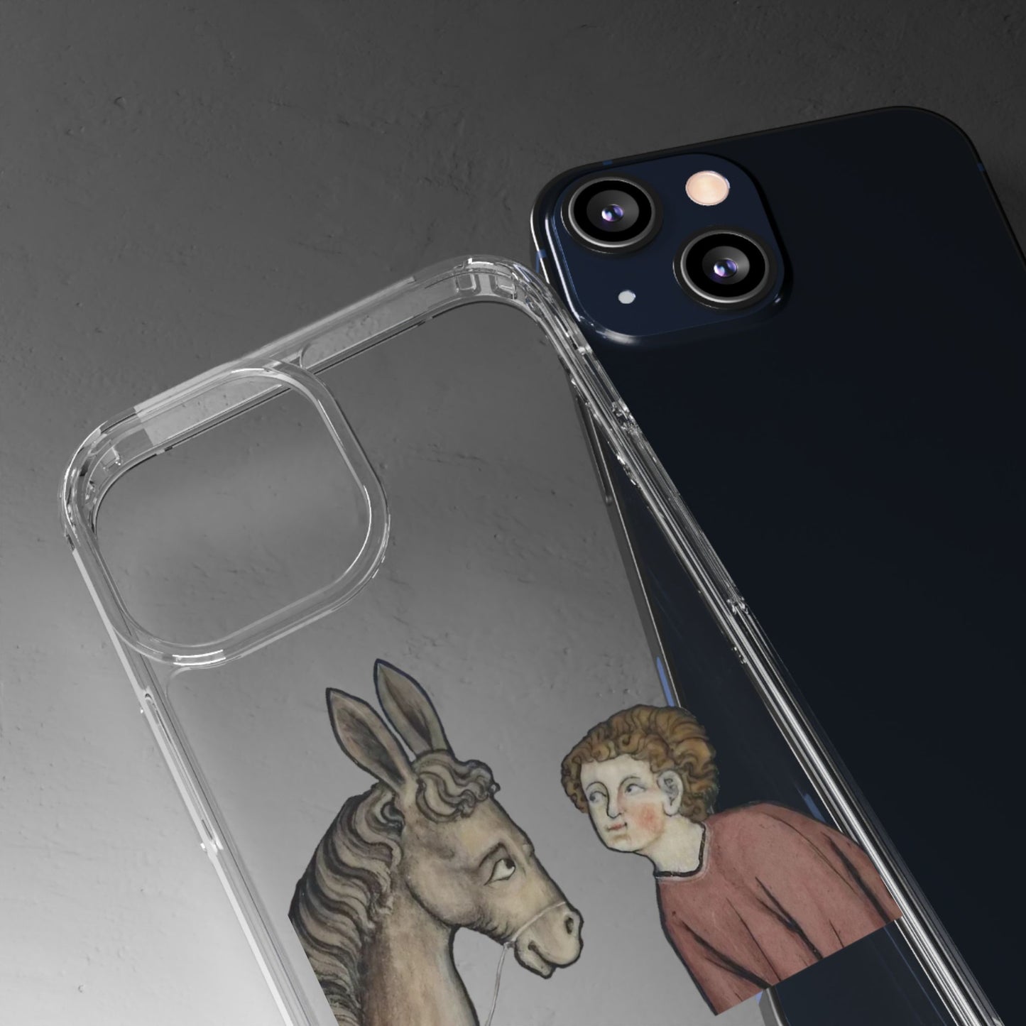 When You Lock Eyes with a Donkey – Funny Medieval Animal Phone Case – Weird Manuscript Art iPhone Cover – Quirky Gift for Surreal Humour Lovers