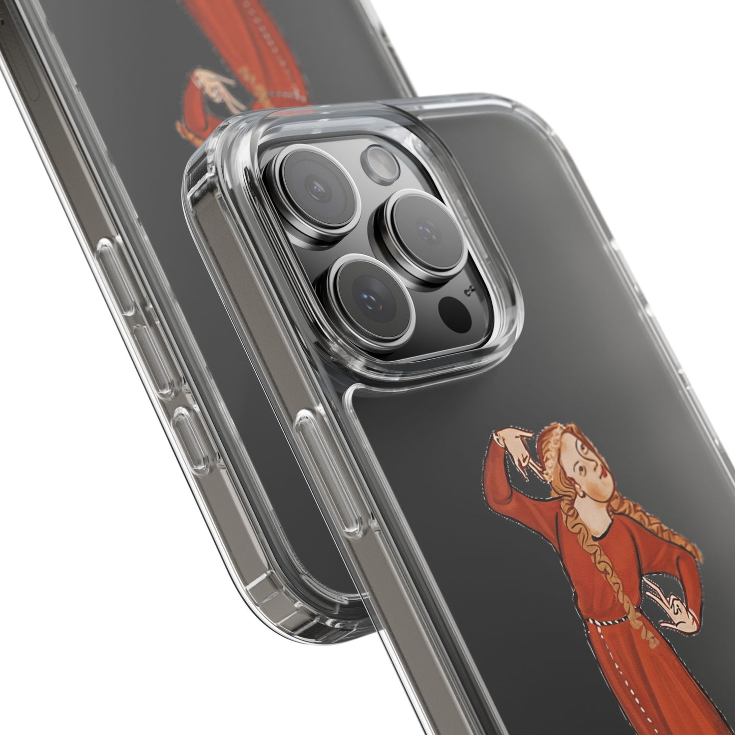 Drama in Scarlet – Medieval Lady Pose Phone Case