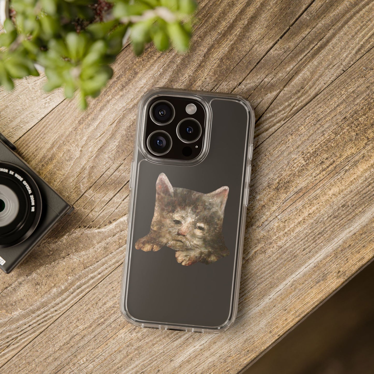 Melancholy Cat Blob – Sad Medieval Painting Cat Phone Case – Weird Art for Weird Souls