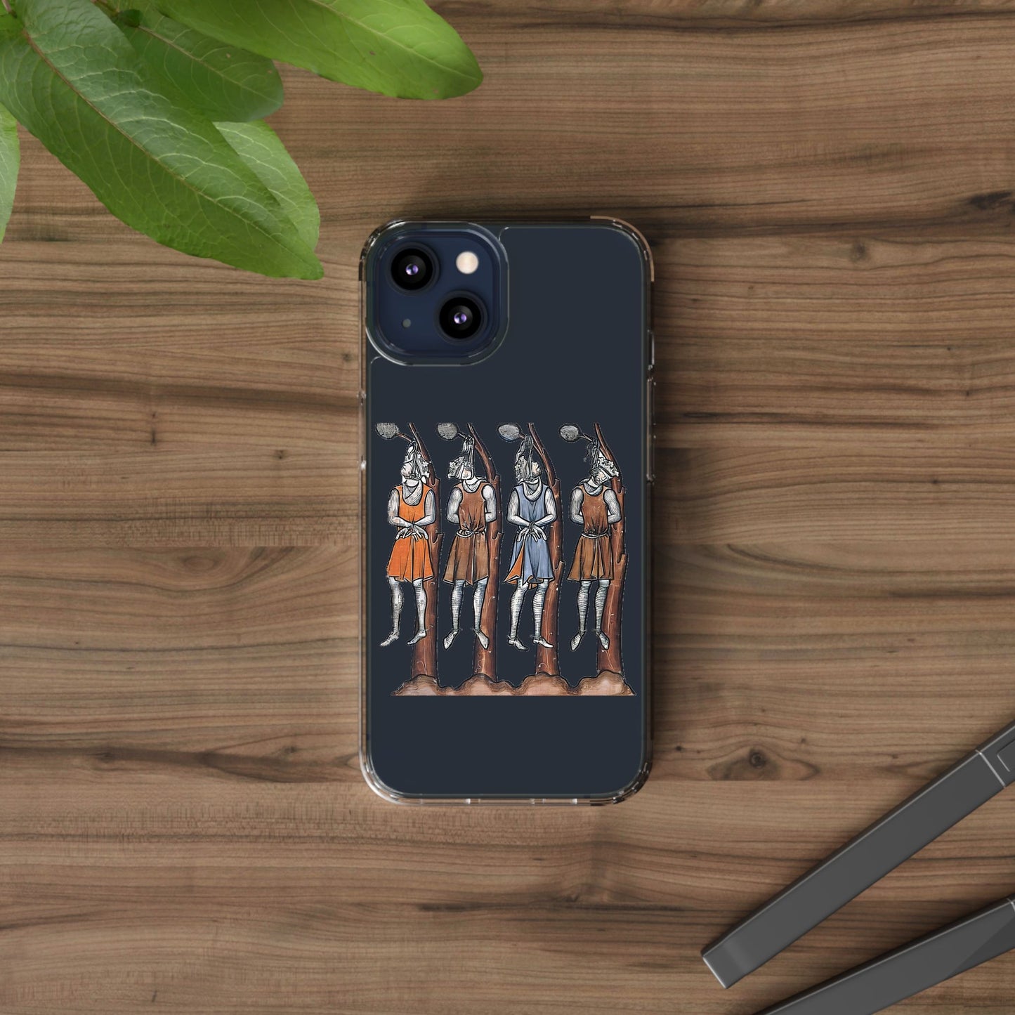 Hanging Out With the Lads – Funny Medieval Art Phone Case – Dark Historical Illustration – Quirky iPhone Cover – Weird Gift for Gothic Humour Fans