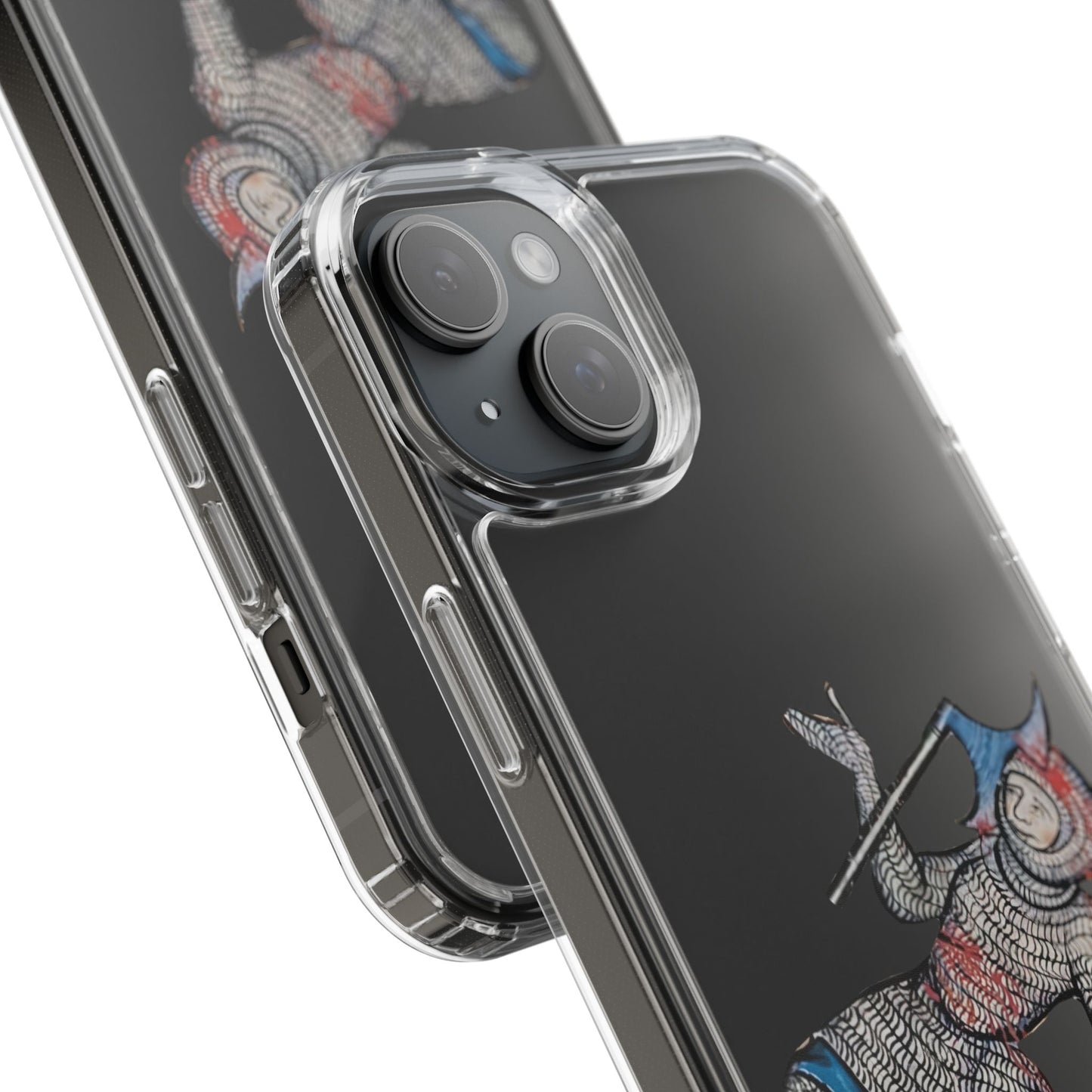 Dramatic Exit – Funny Medieval Knight Phone Case – Vintage Manuscript Illustration – Quirky Historical Art – Gothic iPhone Cover for Drama Enthusiasts
