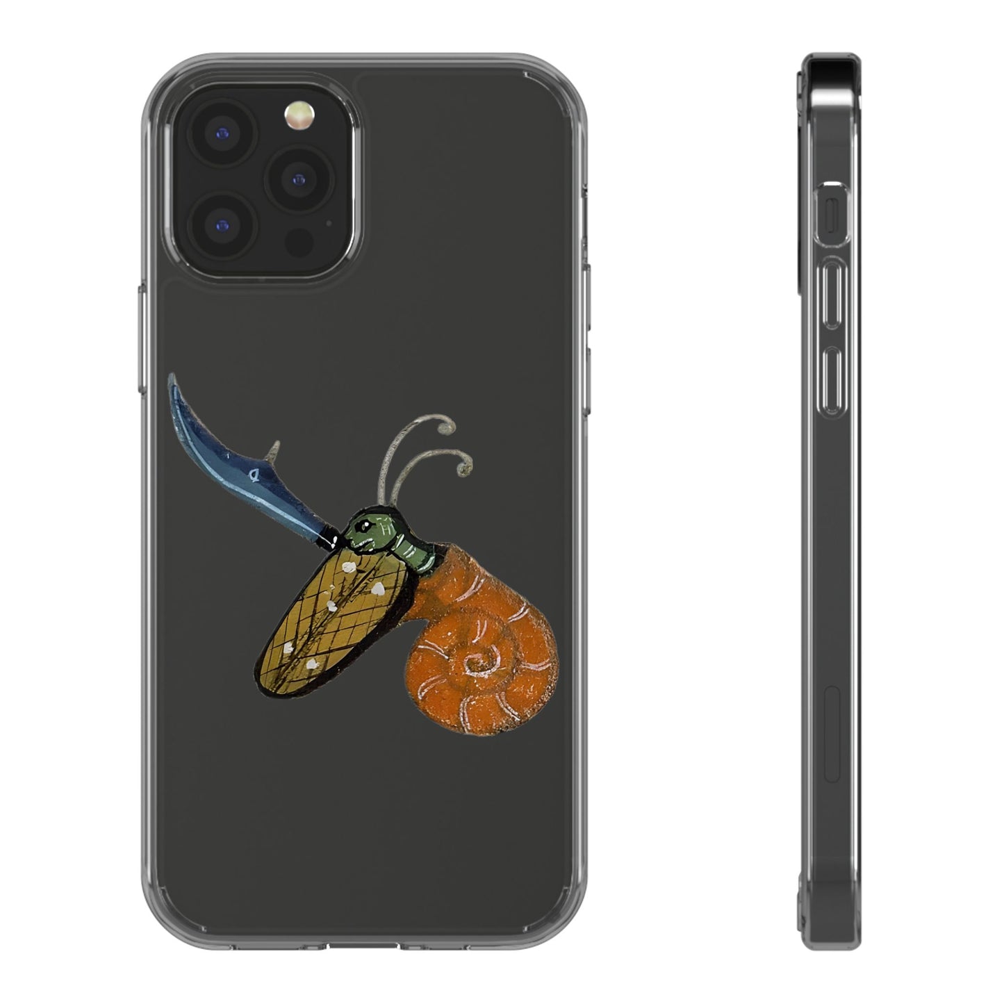 Snail of Vengeance – Medieval Armed Snail Phone Case – Illuminated Manuscript Oddity – Warrior Gastropod Gift