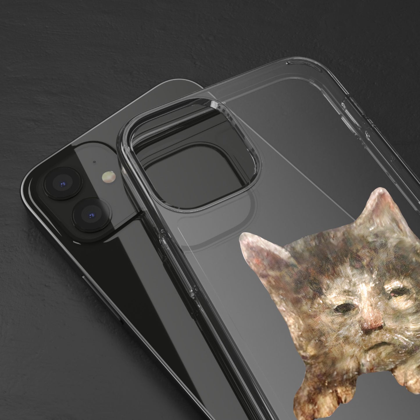 Melancholy Cat Blob – Sad Medieval Painting Cat Phone Case – Weird Art for Weird Souls