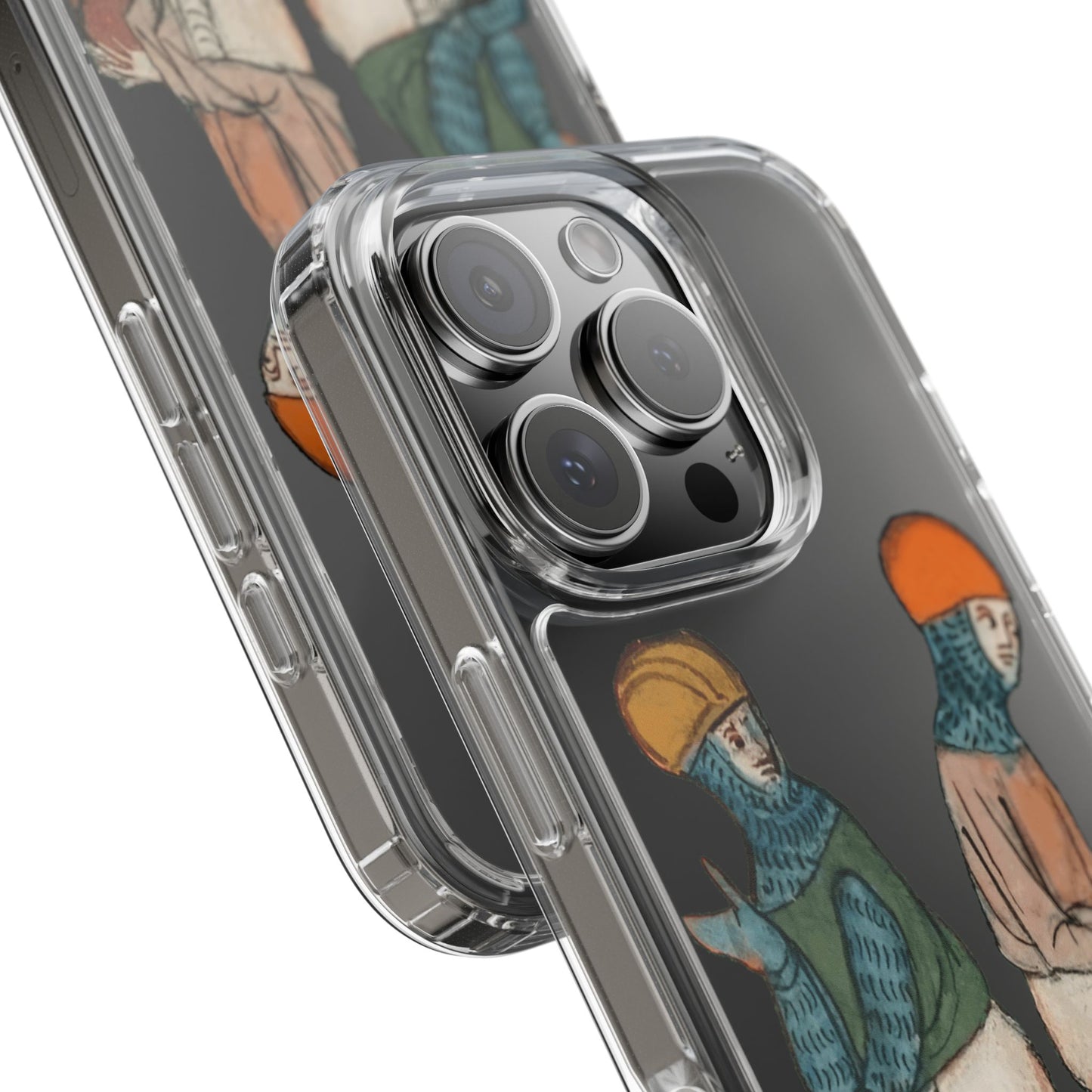 Back-to-Back Brilliance – Funny Medieval Knight Phone Case – Weird Historical Art – Quirky iPhone Cover – Manuscript Meme Gift for History Lovers