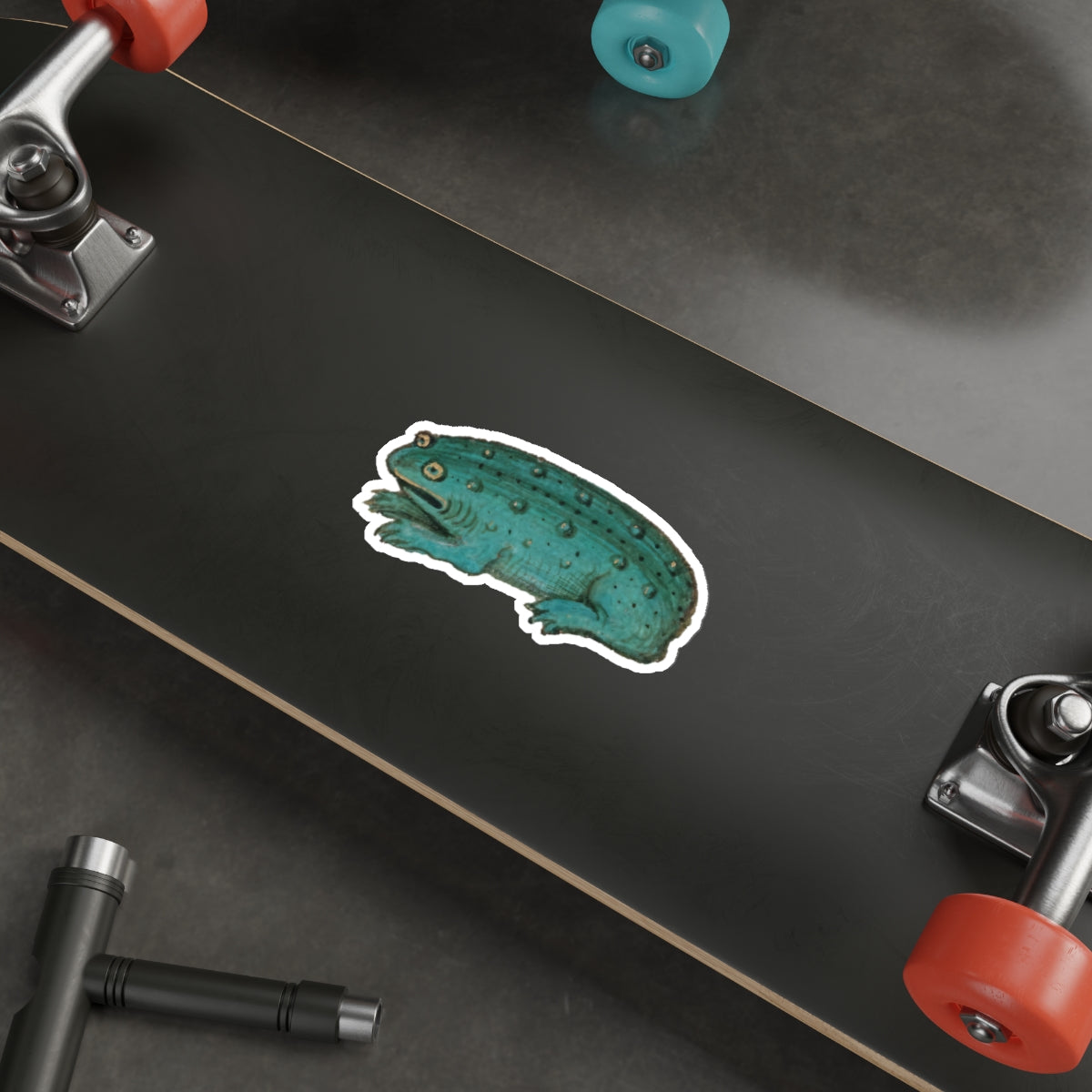 Medieval Frog Sticker – Weird Frog Art Sticker – Funny Medieval Marginalia Frog – Aesthetic Laptop Sticker – Blue Frog Decal – Ars Jocularis