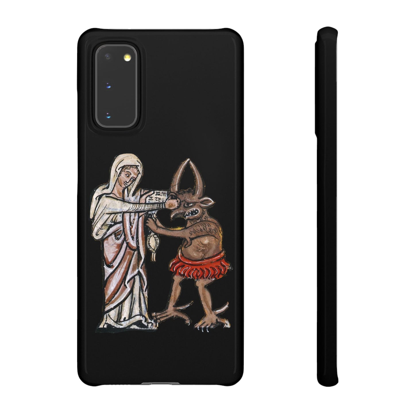 Funny Medieval Demon Phone Case - Weird Marginalia Art History Snap Cover | Gothic Aesthetic Clear Case for iPhone and Samsung