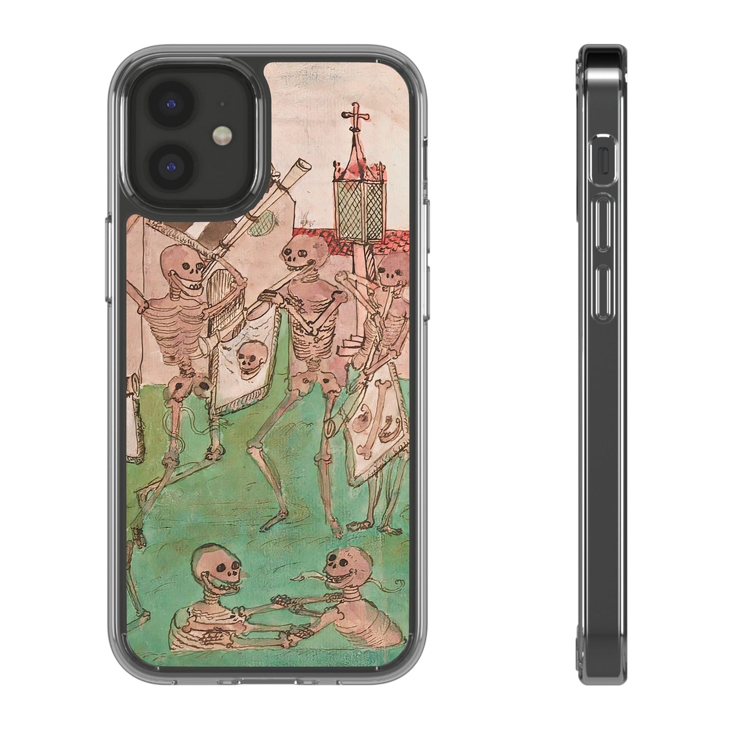 Dance Macabre – Medieval Skeleton Rave Phone Case – Weird Gothic Art from the Afterlife