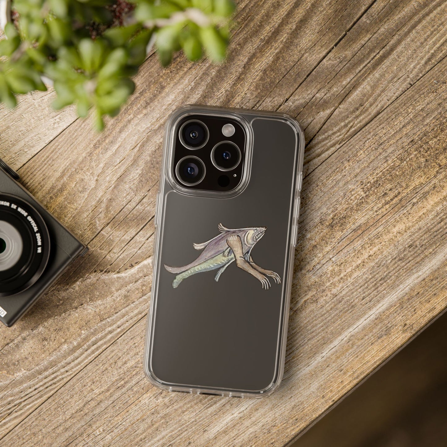 Beast of Land & Sea – Medieval Fish Monster Phone Case – Surreal Manuscript iPhone Cover – Weird Gothic Creature Gift