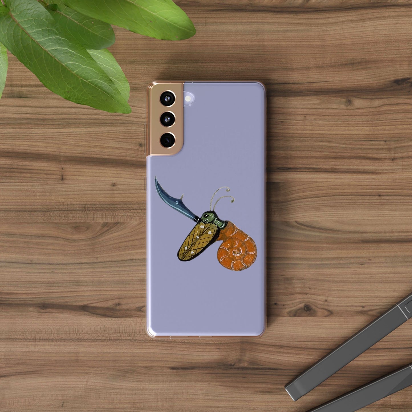 Snail of Vengeance – Medieval Armed Snail Phone Case – Illuminated Manuscript Oddity – Warrior Gastropod Gift