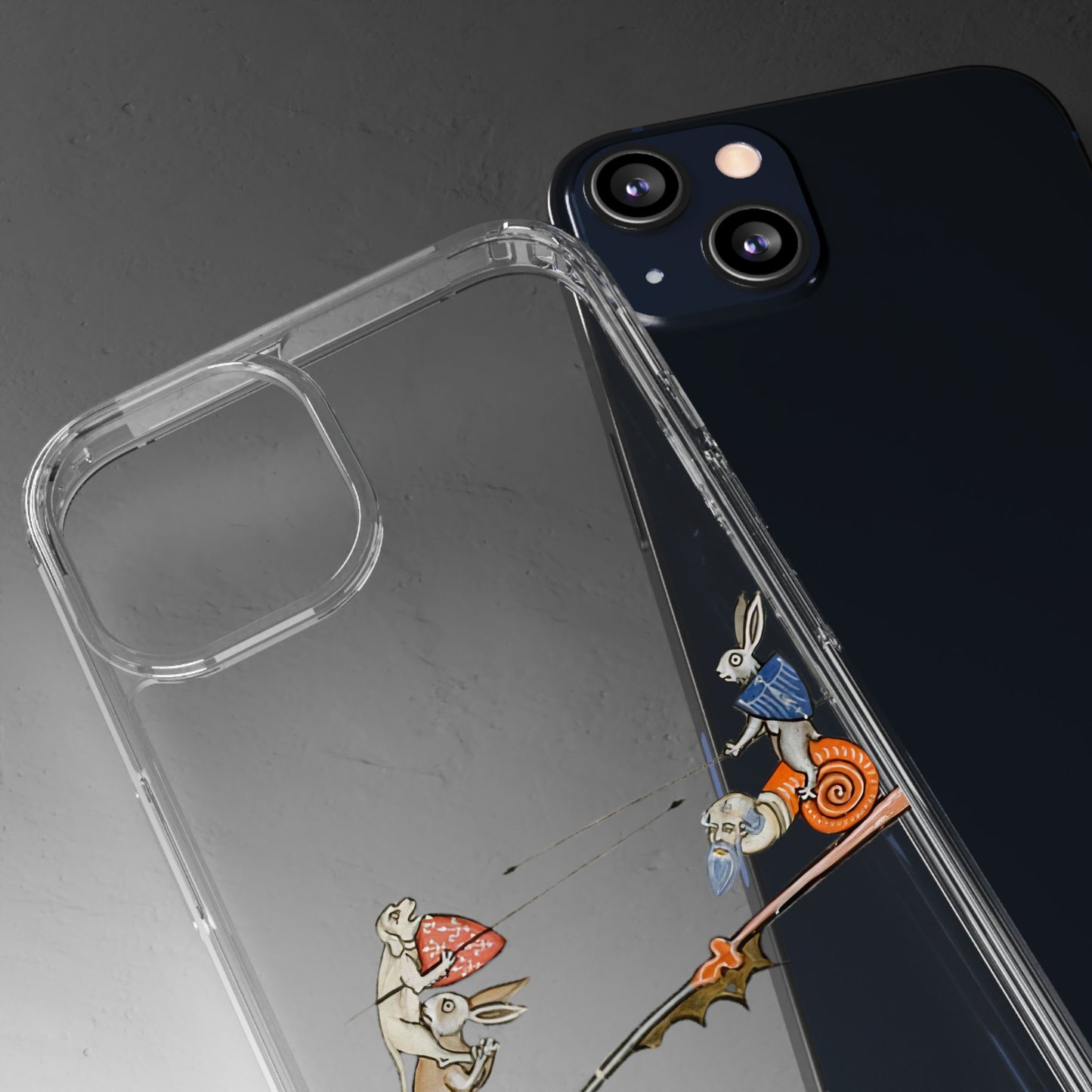 “Bunny Joust” – Medieval Manuscript Madness Phone Case – Rabbits, Monkeys & Snail Knights