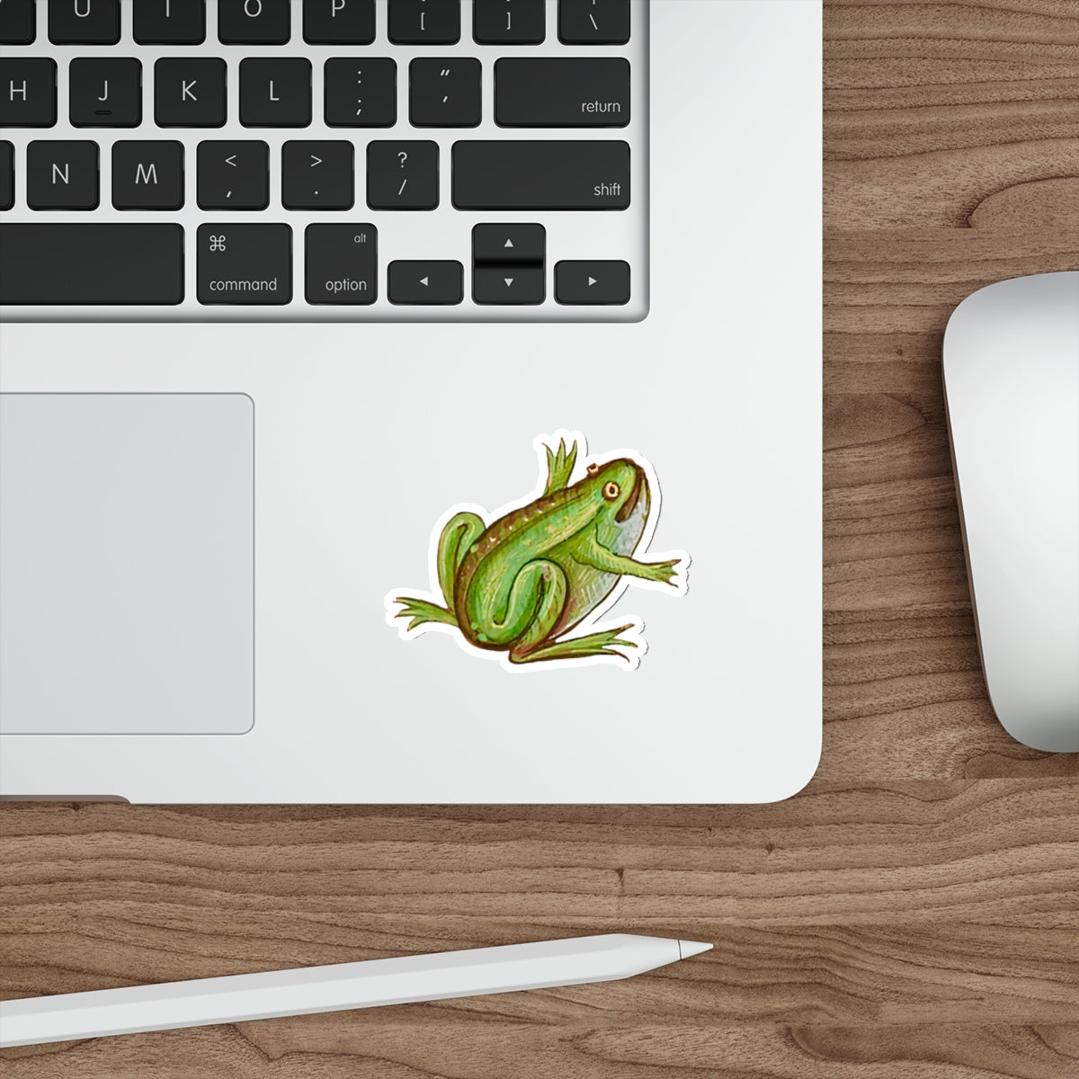 Medieval Frog Sticker – Green Frog Medieval Marginalia Sticker – Funny Weird Frog Art – Quirky Aesthetic Laptop Sticker – Amphibian Decal