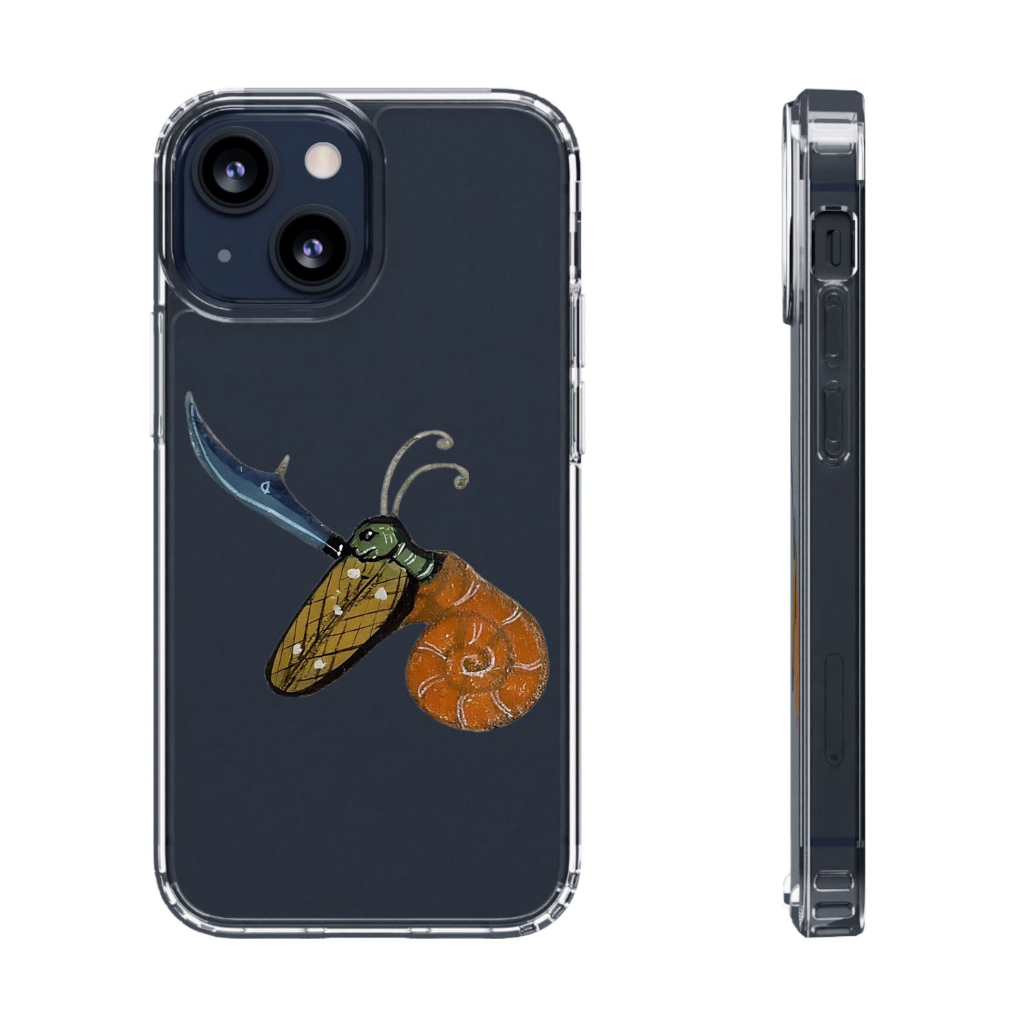 Snail of Vengeance – Medieval Armed Snail Phone Case – Illuminated Manuscript Oddity – Warrior Gastropod Gift