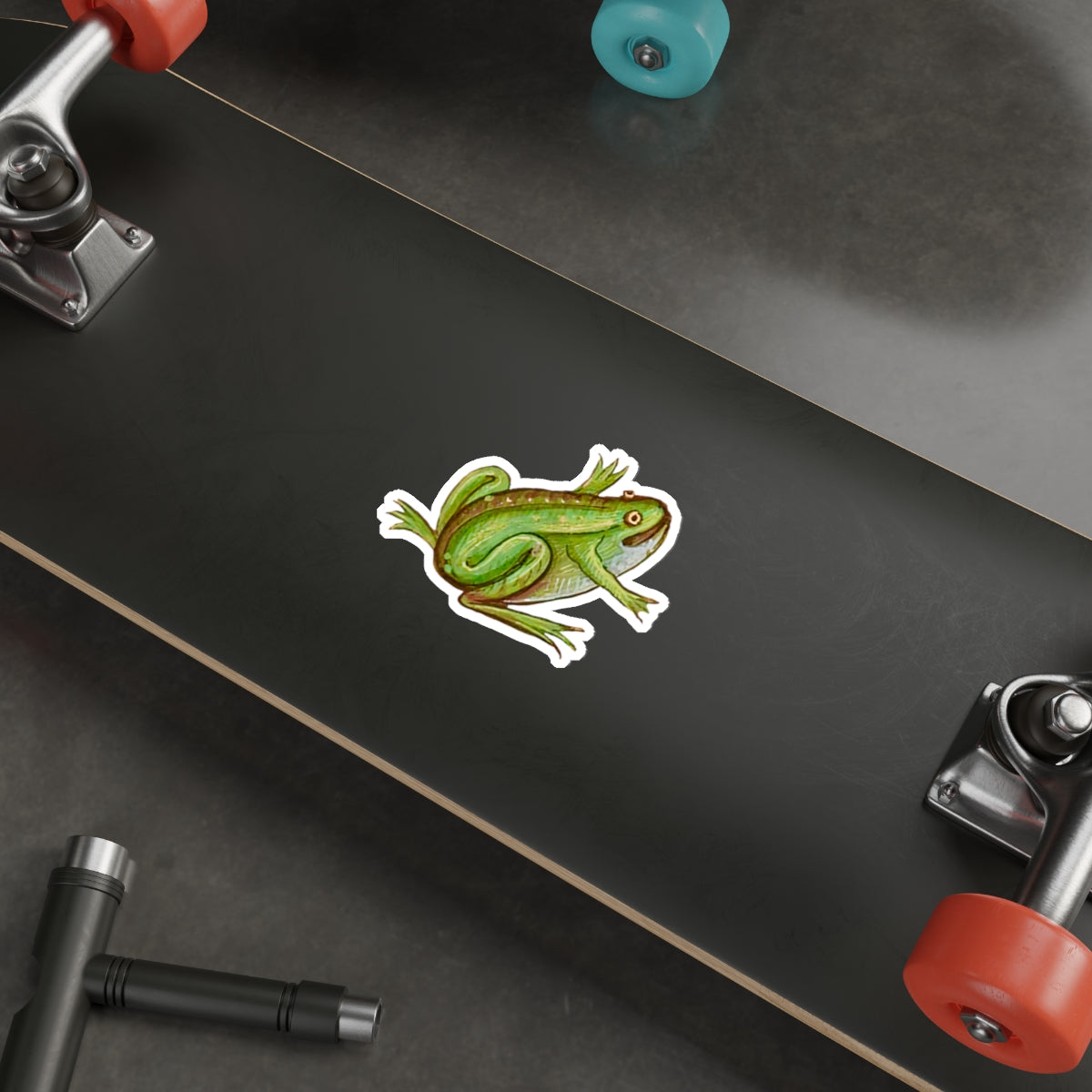 Medieval Frog Sticker – Green Frog Medieval Marginalia Sticker – Funny Weird Frog Art – Quirky Aesthetic Laptop Sticker – Amphibian Decal