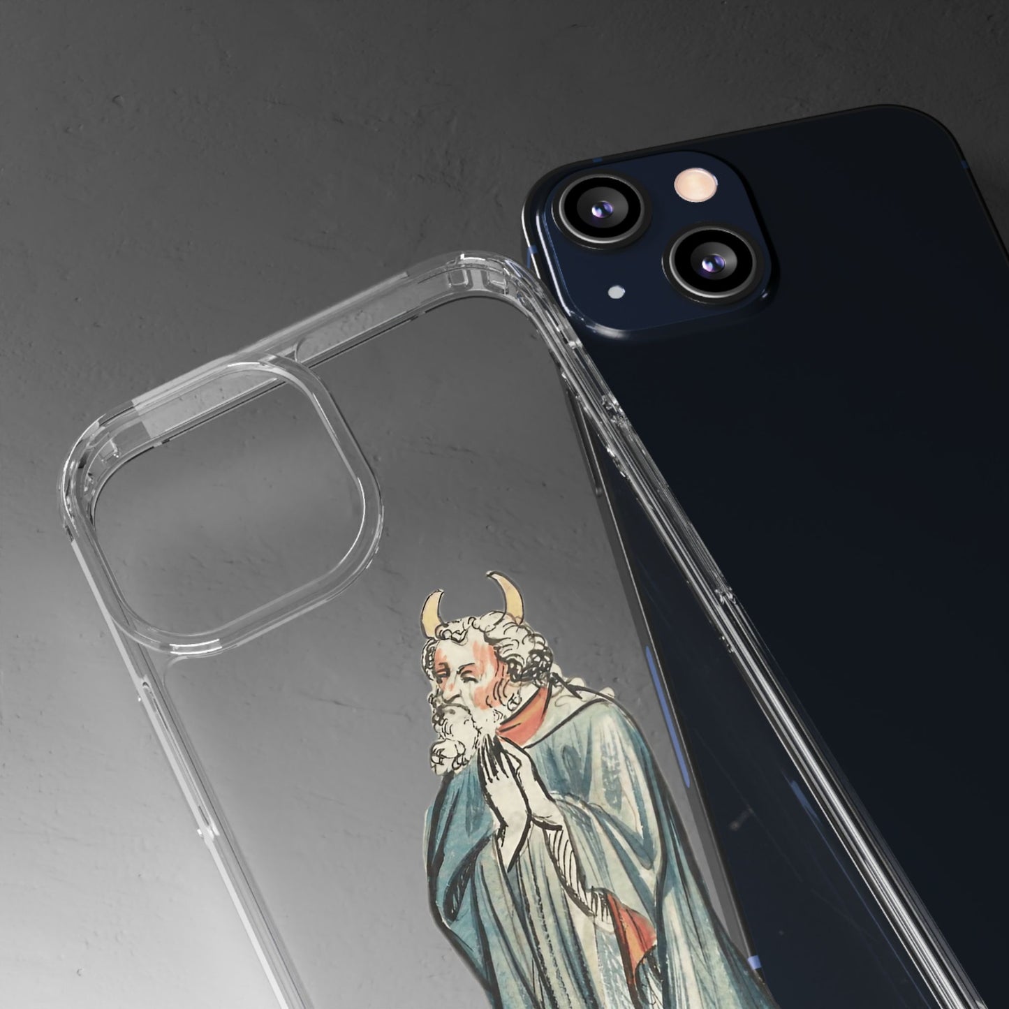 Holy Horns – Medieval Praying Figure Phone Case – Illuminated Manuscript Design – Weird Religious Aesthetic Gift