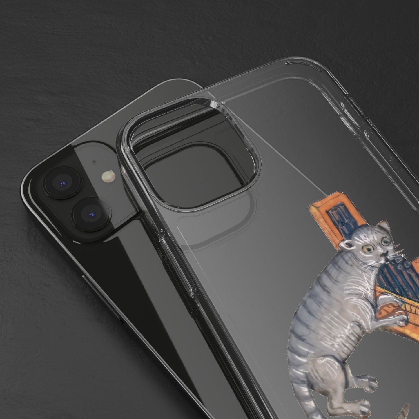 Whimsical Cat Clear Phone Case – Cat Lover Gift, Cute Phone Cover, Unique Pet Lover Accessory, Fun Animal Design