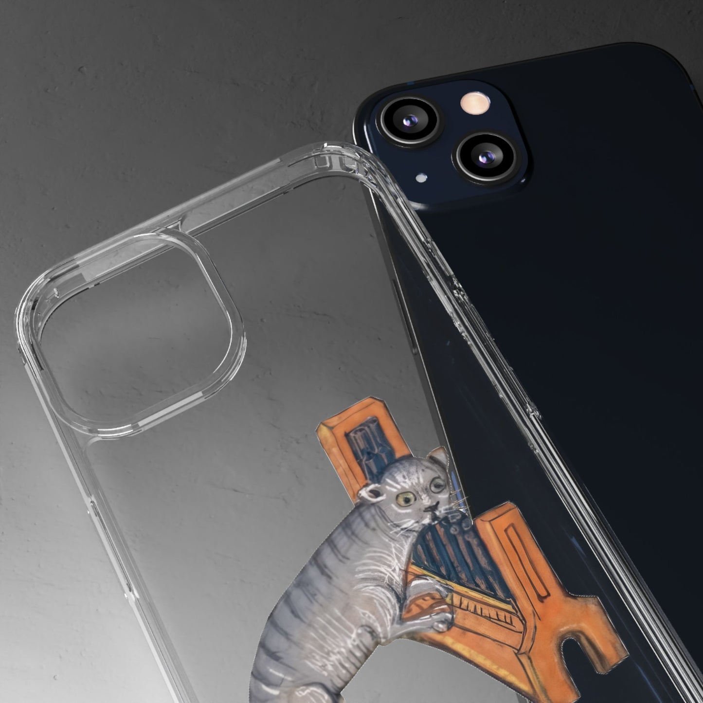 Whimsical Cat Clear Phone Case – Cat Lover Gift, Cute Phone Cover, Unique Pet Lover Accessory, Fun Animal Design