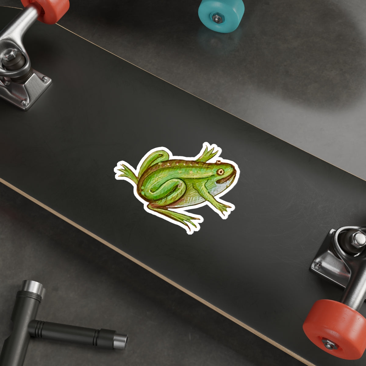 Medieval Frog Sticker – Green Frog Medieval Marginalia Sticker – Funny Weird Frog Art – Quirky Aesthetic Laptop Sticker – Amphibian Decal