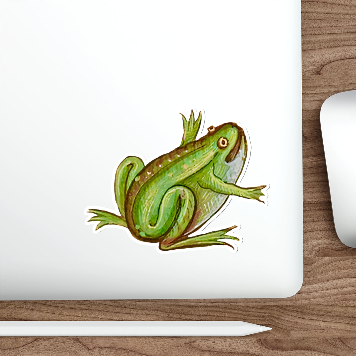 Medieval Frog Sticker – Green Frog Medieval Marginalia Sticker – Funny Weird Frog Art – Quirky Aesthetic Laptop Sticker – Amphibian Decal