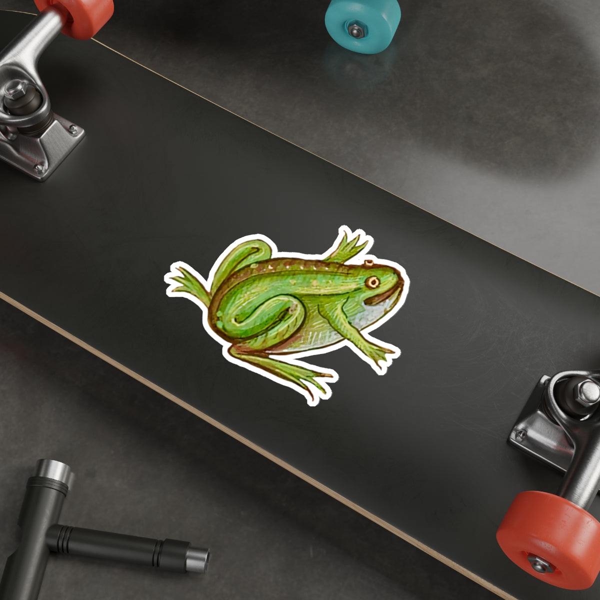 Medieval Frog Sticker – Green Frog Medieval Marginalia Sticker – Funny Weird Frog Art – Quirky Aesthetic Laptop Sticker – Amphibian Decal