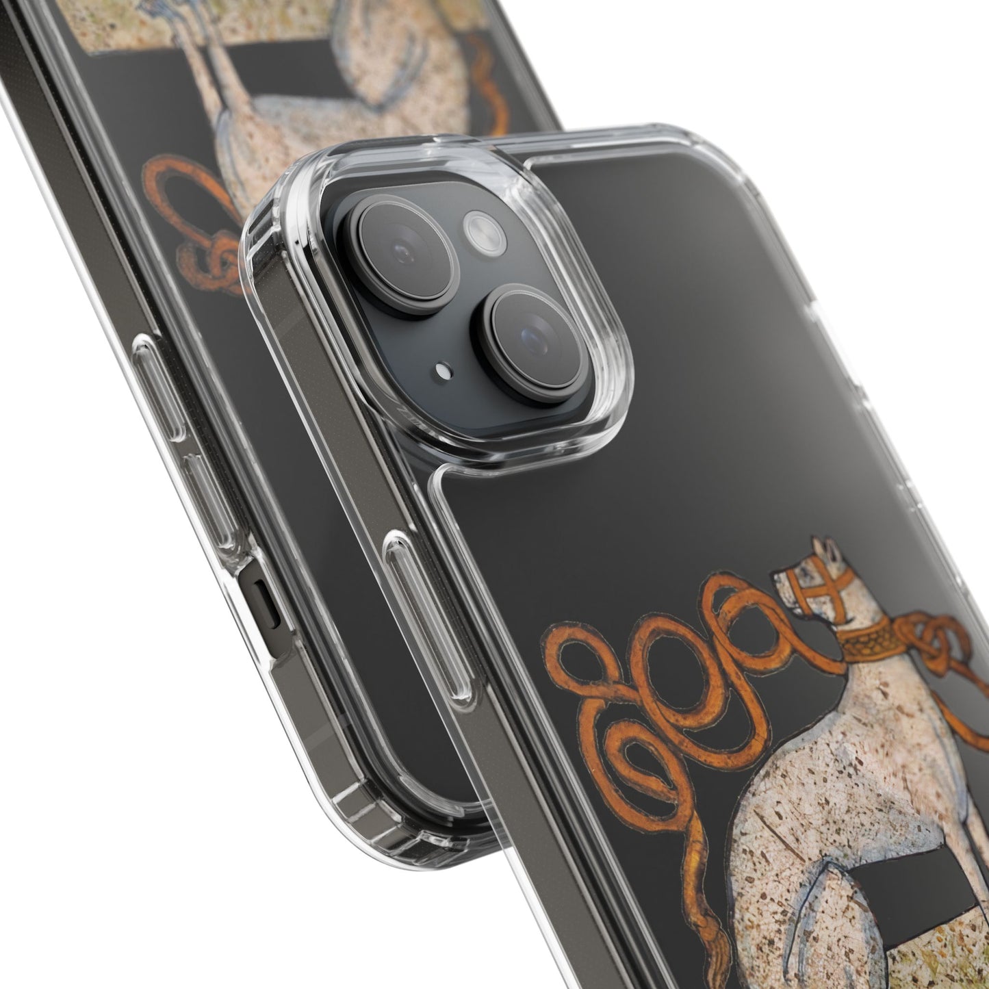 Medieval Greyhound Phone Case – Marginalia Dog with Ornate Leash