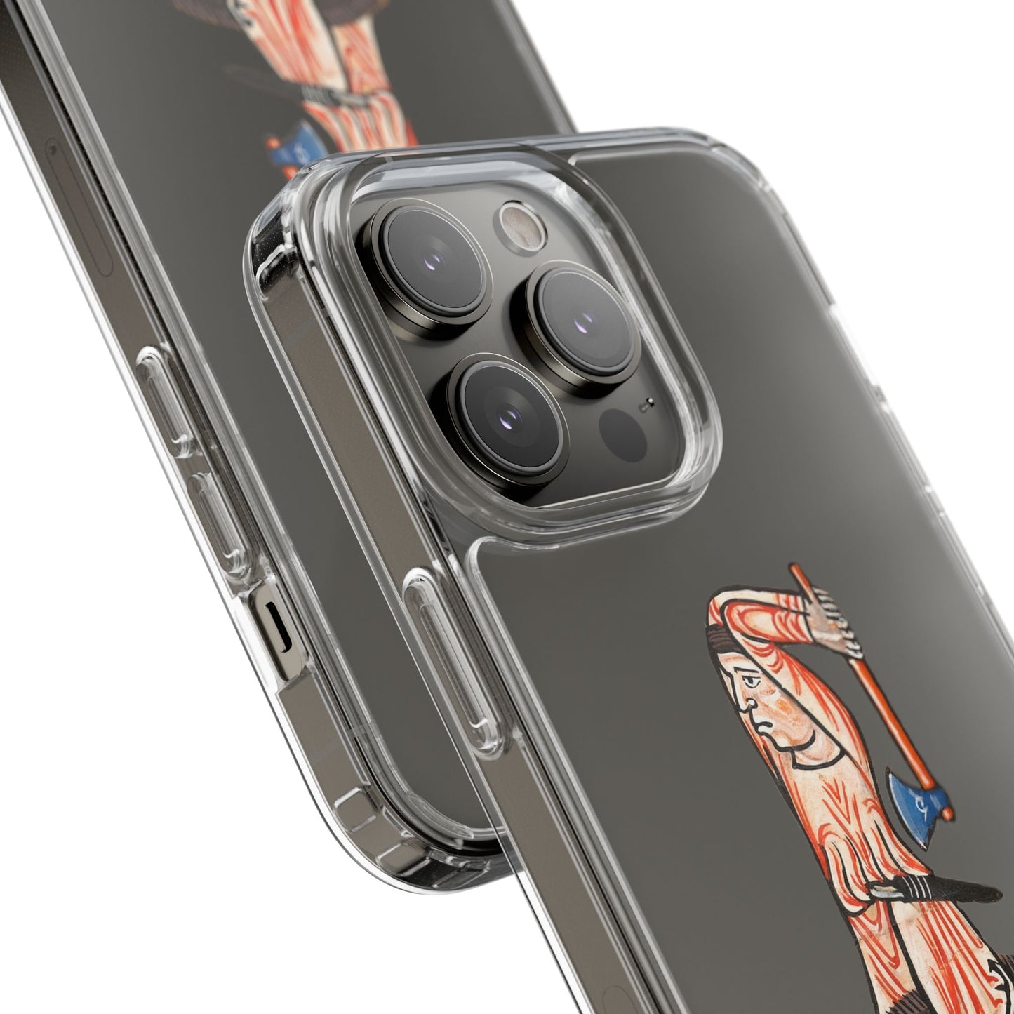 Medieval Boar Rider Phone Case – Funny Historical Art iPhone Cover – Weird Axe Man Illustration for Fantasy & Meme Fans
