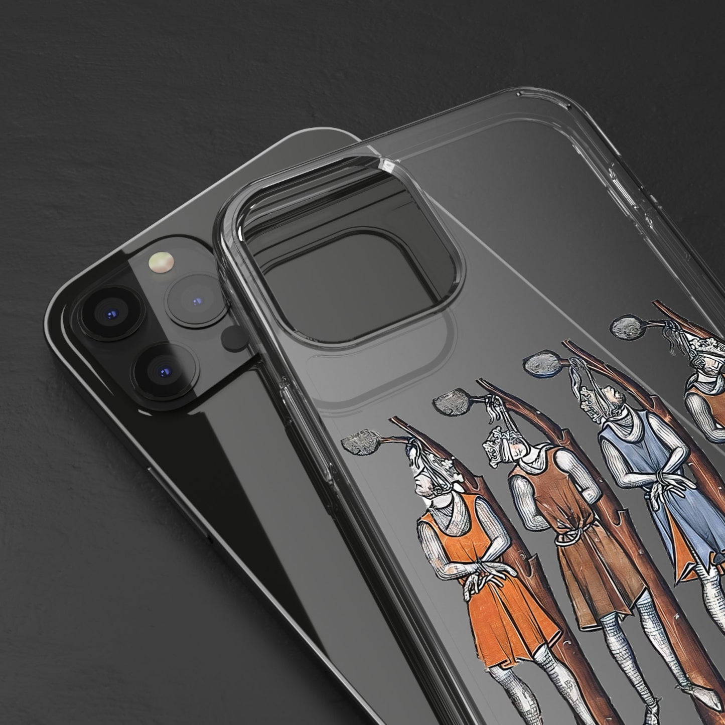 Hanging Out With the Lads – Funny Medieval Art Phone Case – Dark Historical Illustration – Quirky iPhone Cover – Weird Gift for Gothic Humour Fans
