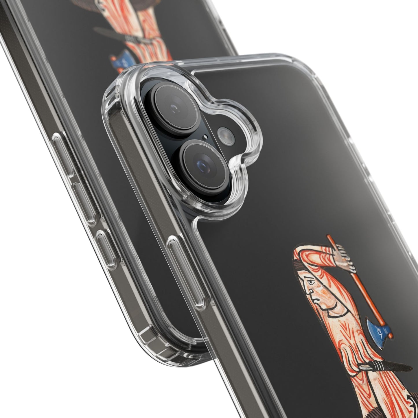 Medieval Boar Rider Phone Case – Funny Historical Art iPhone Cover – Weird Axe Man Illustration for Fantasy & Meme Fans
