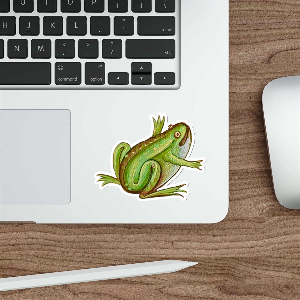 Medieval Frog Sticker – Green Frog Medieval Marginalia Sticker – Funny Weird Frog Art – Quirky Aesthetic Laptop Sticker – Amphibian Decal