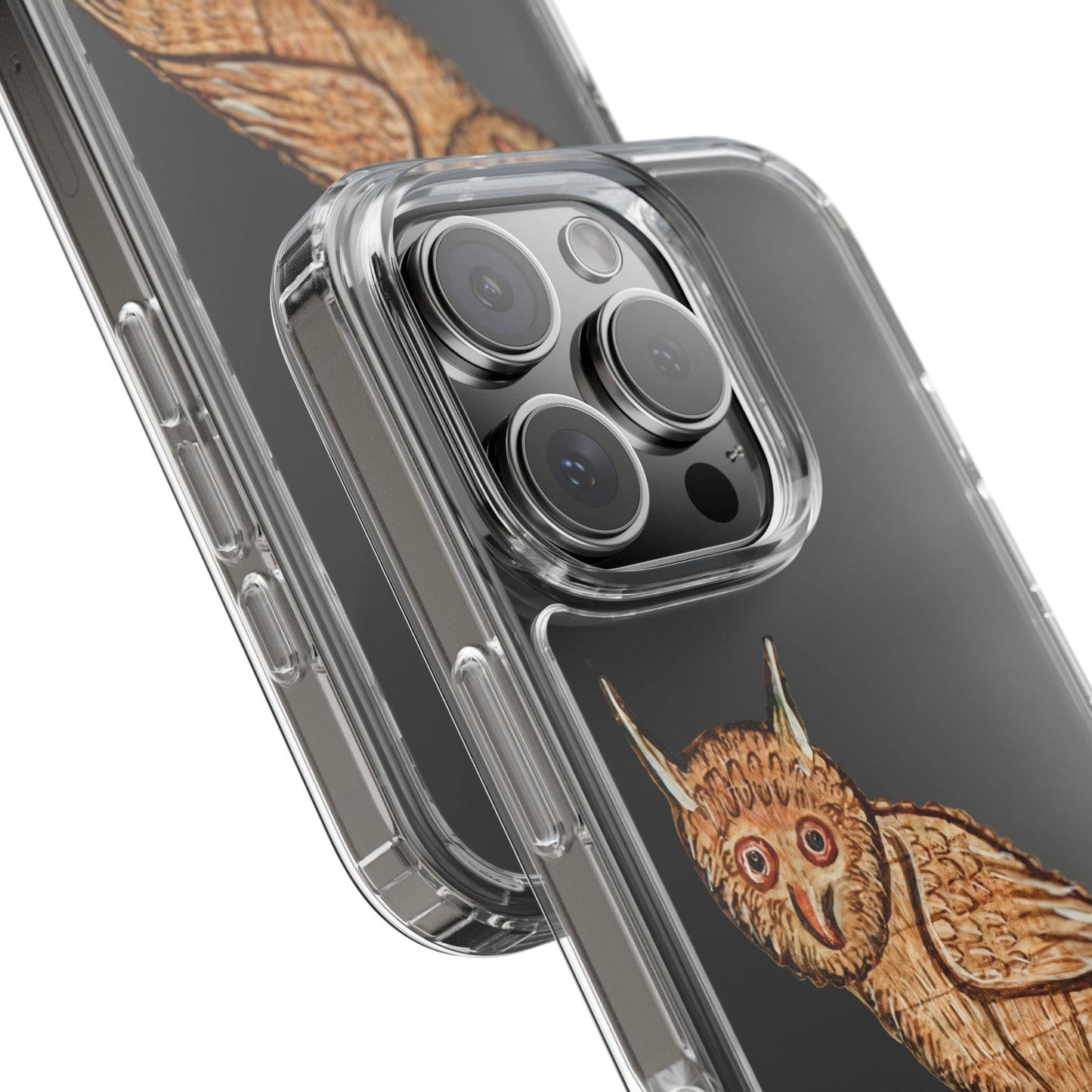 Wide-Eyed Medieval Owl Phone Case - Quirky Gothic Art Phone Cover