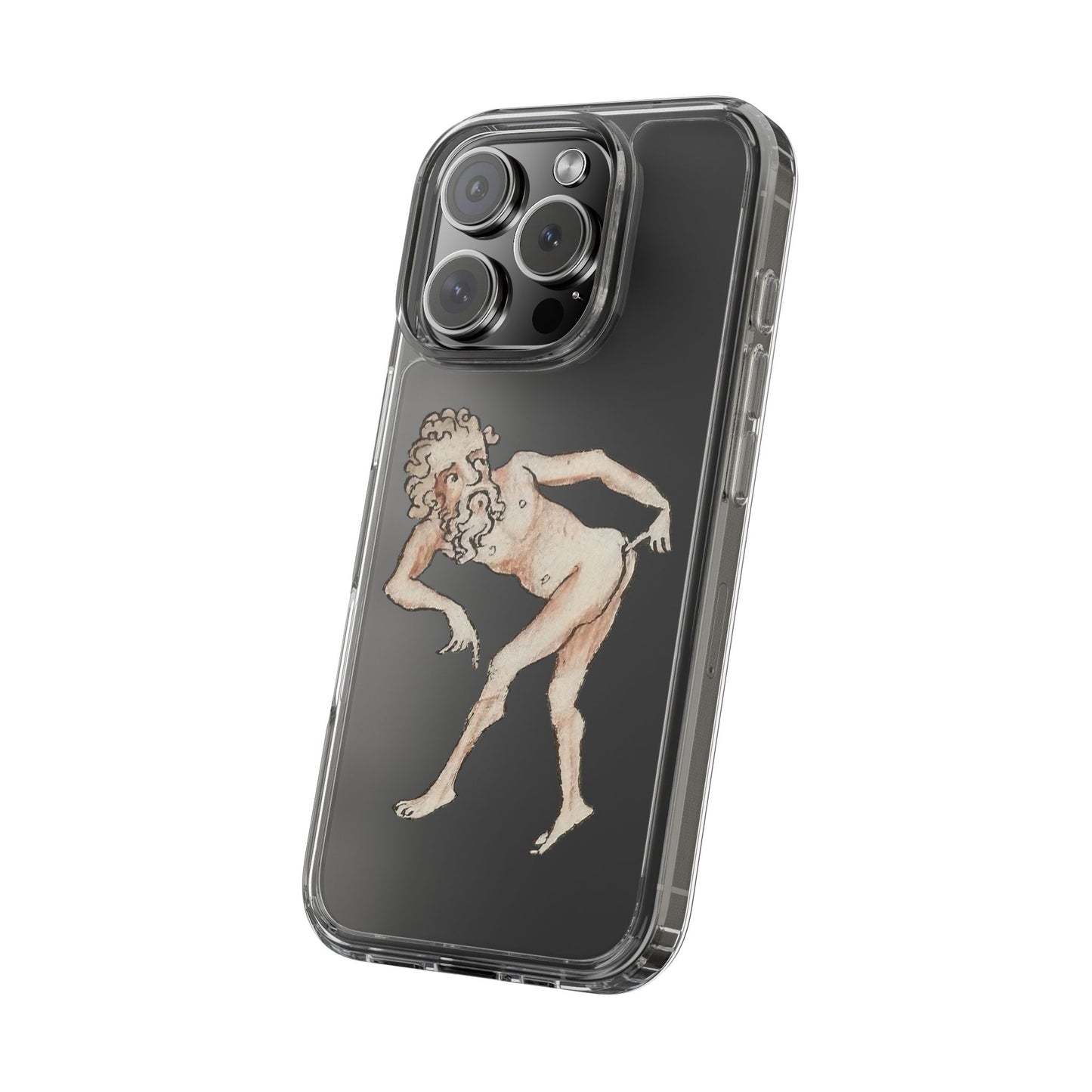 Cheeky Beardo – Medieval Art Phone Case – Weird Historical Nude Design – Funny Manuscript Illustration – Quirky iPhone Cover for Bold Souls