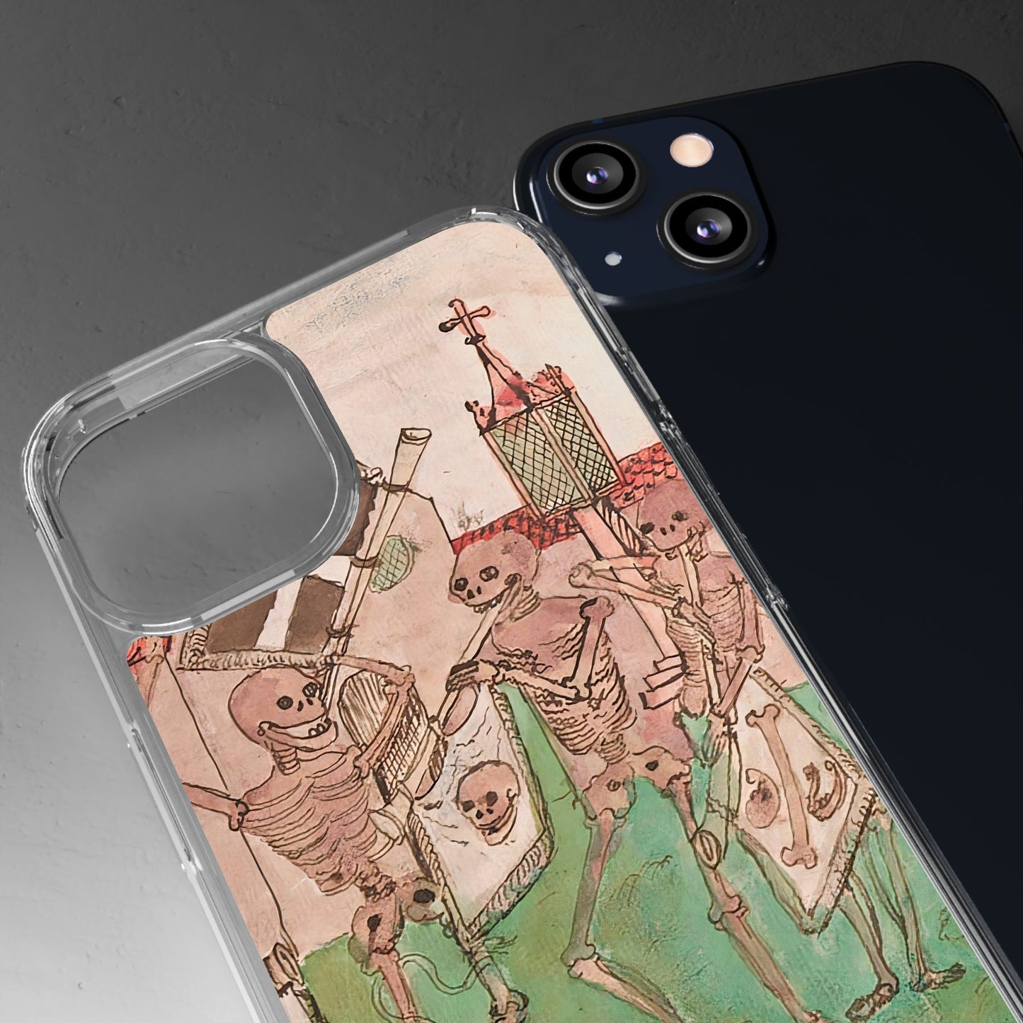 Dance Macabre – Medieval Skeleton Rave Phone Case – Weird Gothic Art from the Afterlife