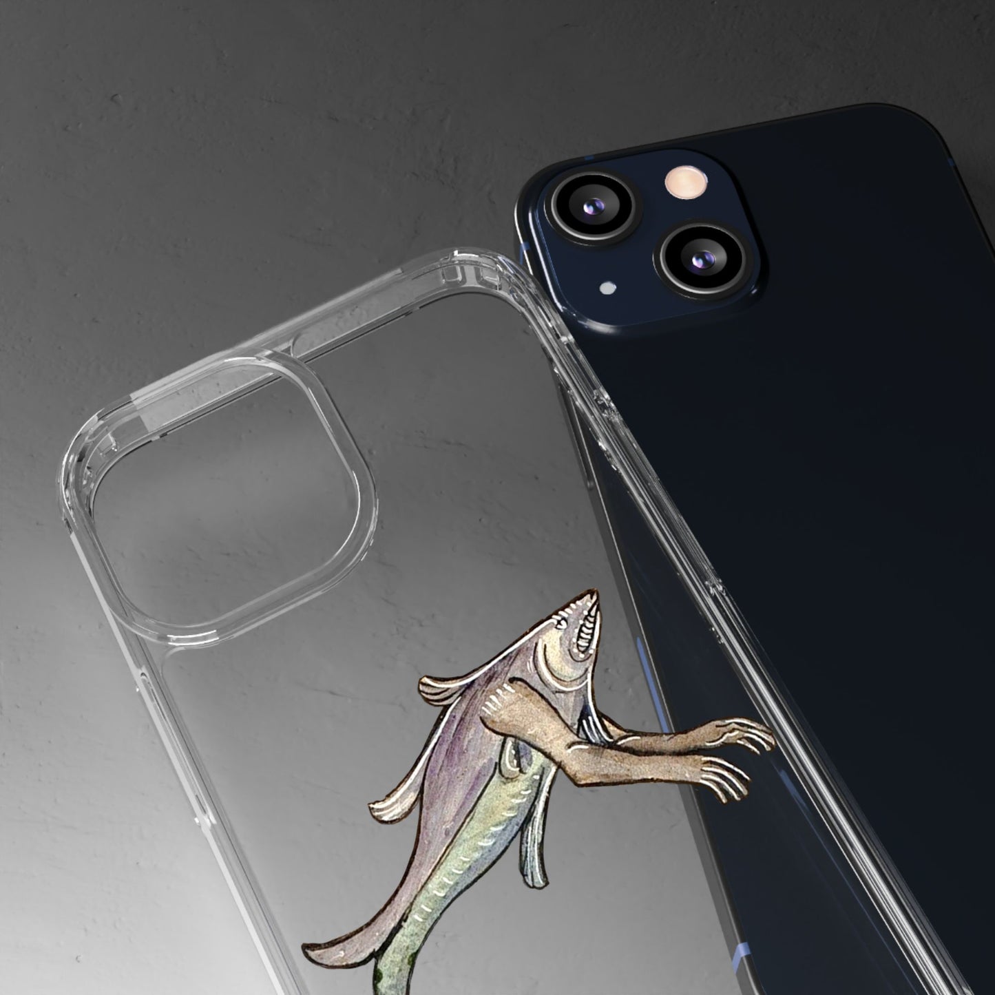Beast of Land & Sea – Medieval Fish Monster Phone Case – Surreal Manuscript iPhone Cover – Weird Gothic Creature Gift
