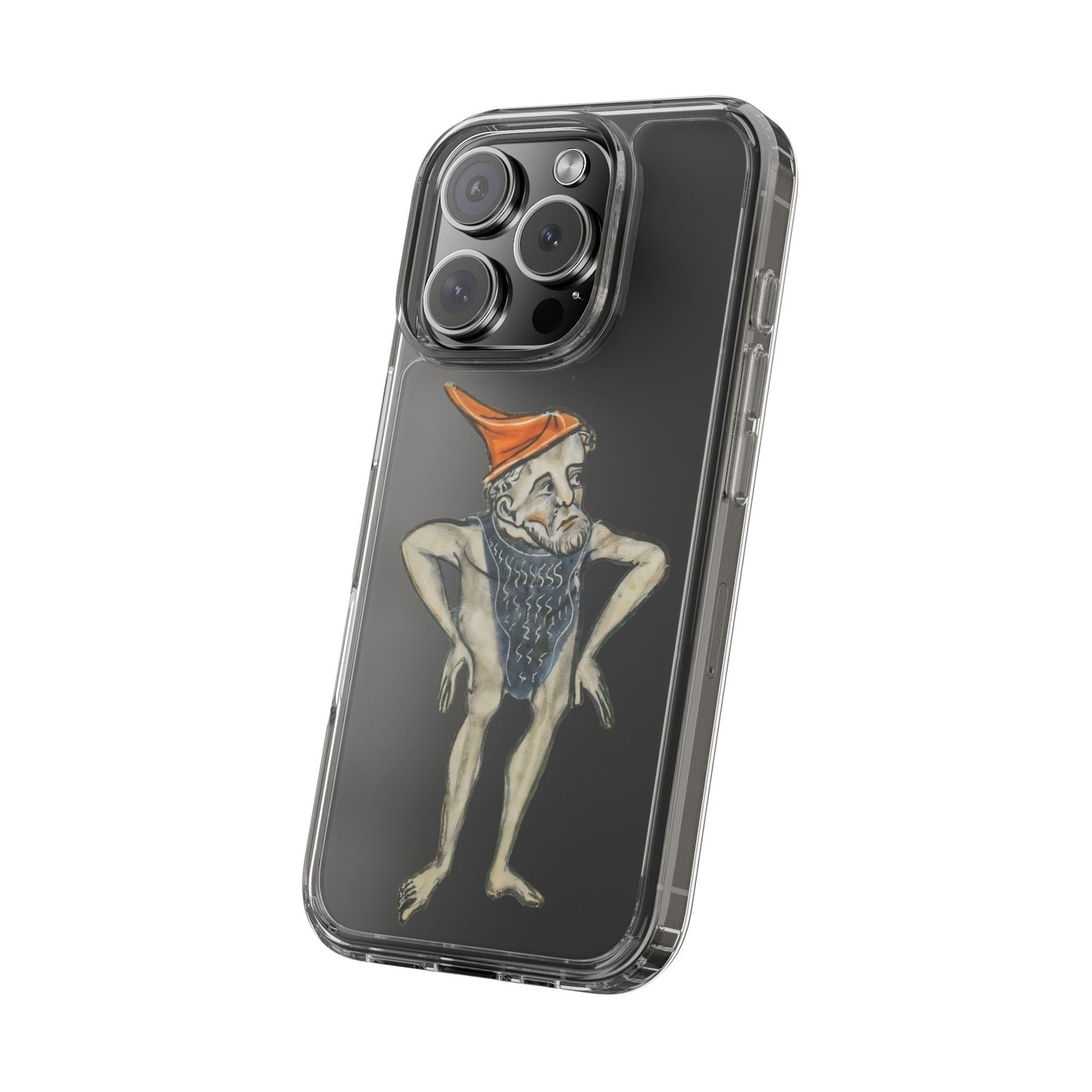 Medieval Marginalia Phone Case - Sassy Bearded Man in Orange Hat - Weird Art History iPhone Samsung Cover - Quirky Gift for Medieval Fans