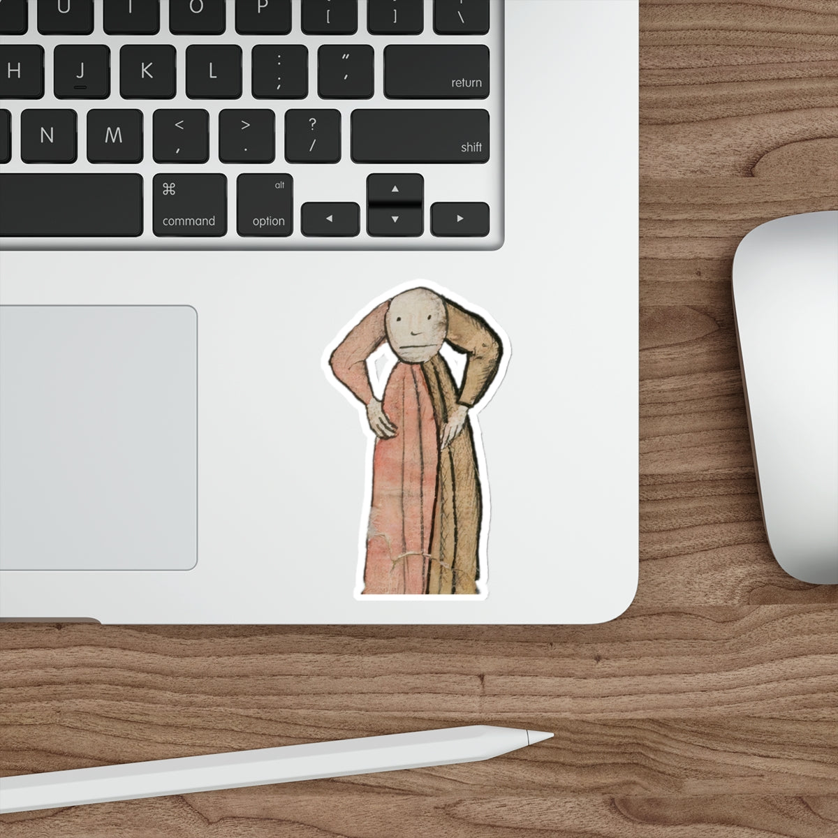 Medieval Sassy Figure Sticker – Weird Marginalia Art, Funny Gothic Manuscript Character, Quirky Laptop or Journal Sticke