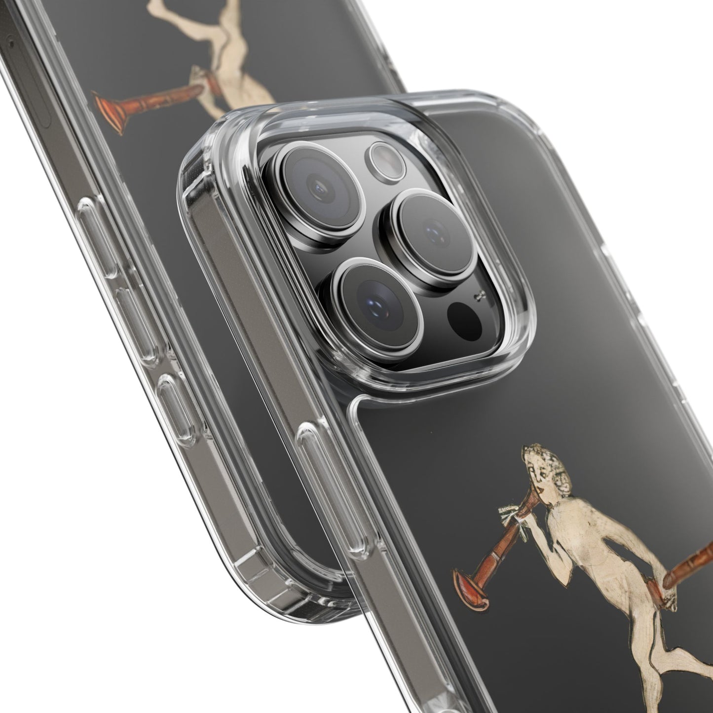 Medieval Double-Shawm Man Phone Case – Naked Renaissance Energy & Musical Madness