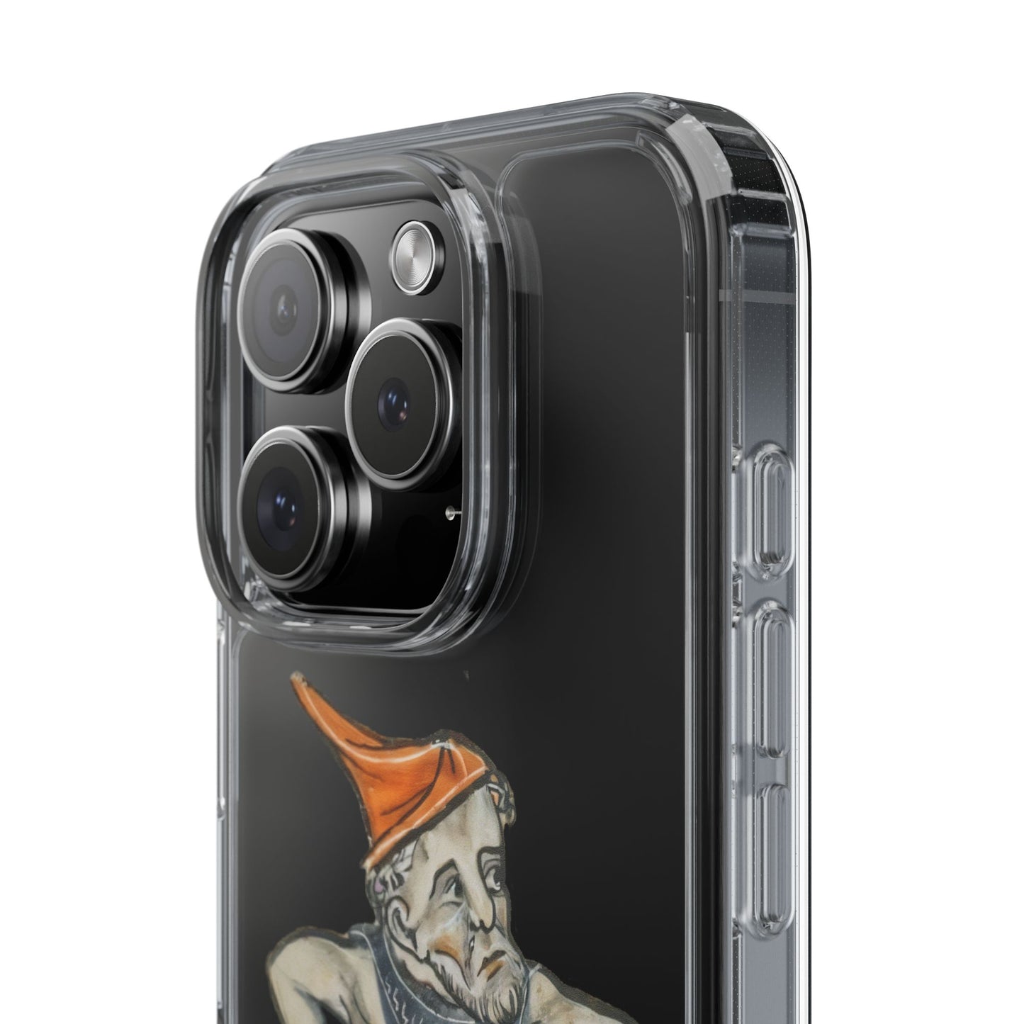 Medieval Marginalia Phone Case - Sassy Bearded Man in Orange Hat - Weird Art History iPhone Samsung Cover - Quirky Gift for Medieval Fans
