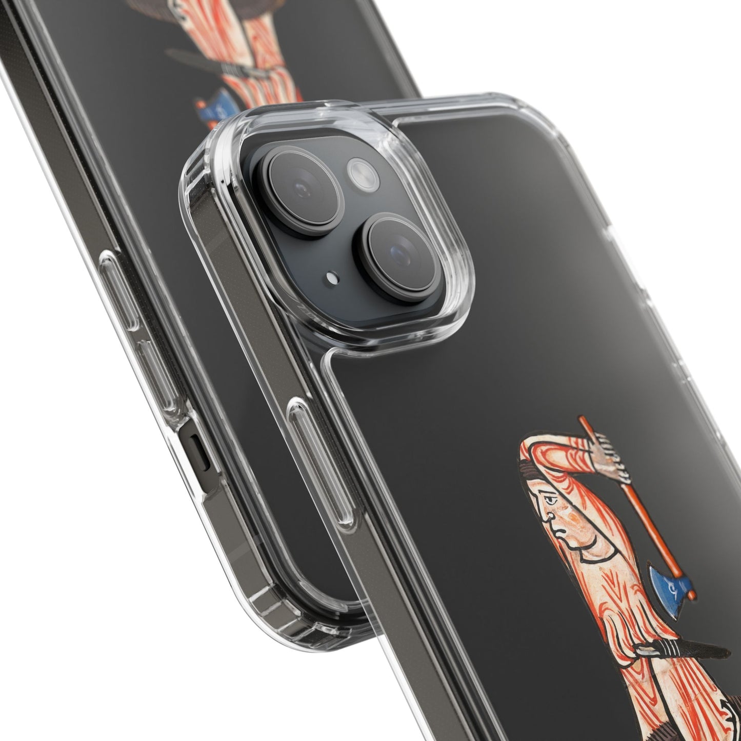 Medieval Boar Rider Phone Case – Funny Historical Art iPhone Cover – Weird Axe Man Illustration for Fantasy & Meme Fans