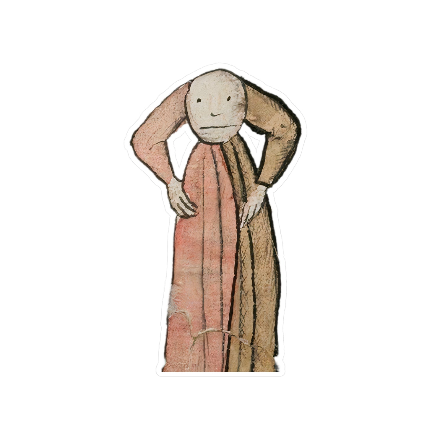 Medieval Sassy Figure Sticker – Weird Marginalia Art, Funny Gothic Manuscript Character, Quirky Laptop or Journal Sticker