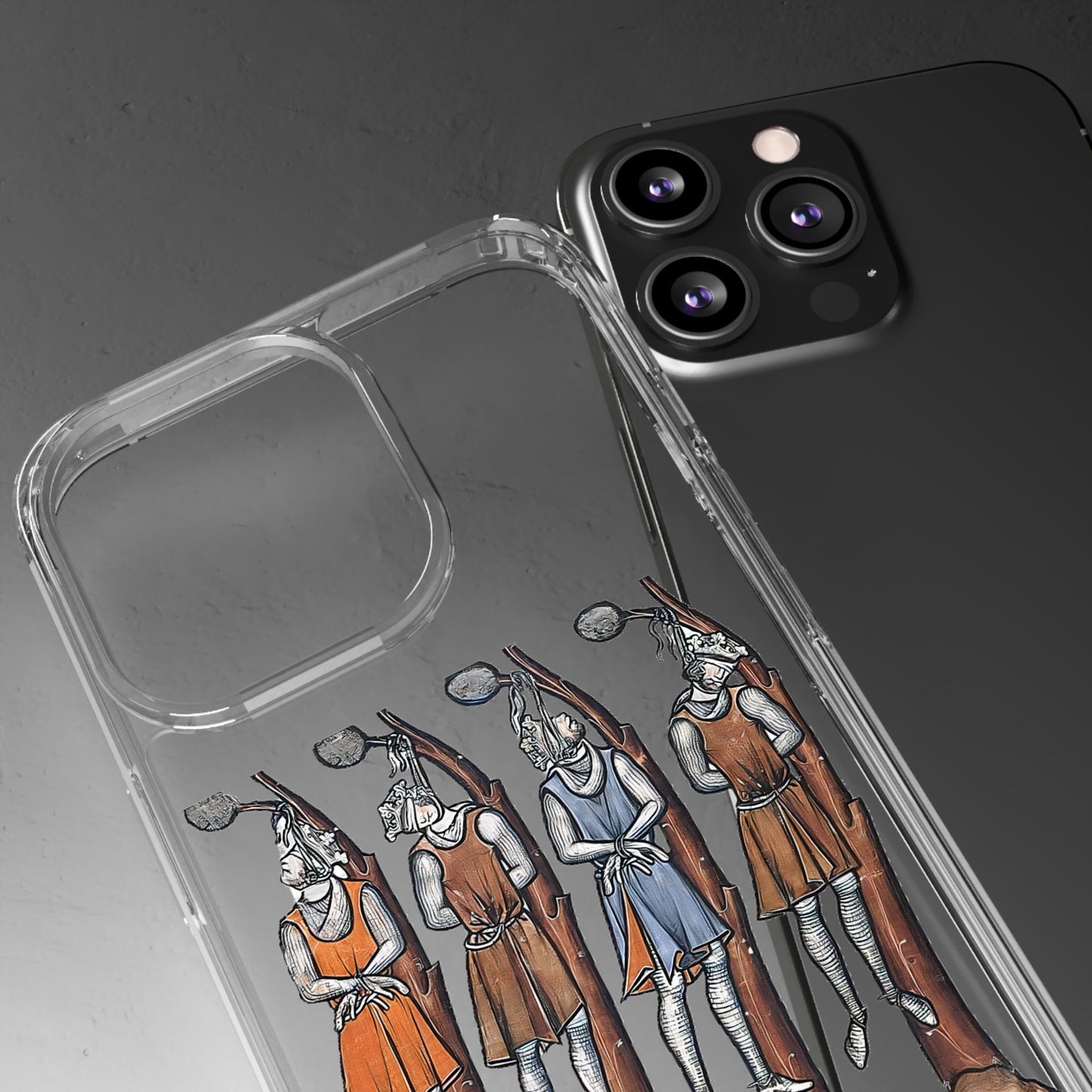 Hanging Out With the Lads – Funny Medieval Art Phone Case – Dark Historical Illustration – Quirky iPhone Cover – Weird Gift for Gothic Humour Fans