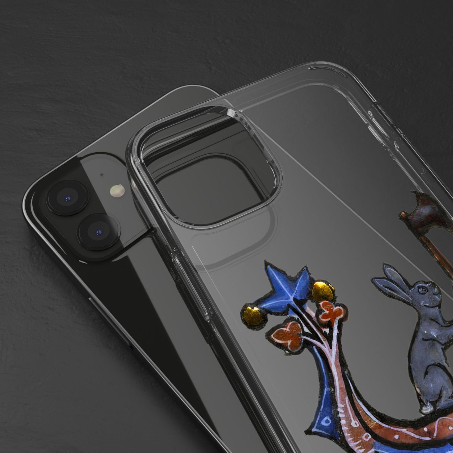 “Killer Bunny with an Axe” – Medieval Marginalia Phone Case – Feral Rabbit Chaos – Historical Violence, Cute Edition