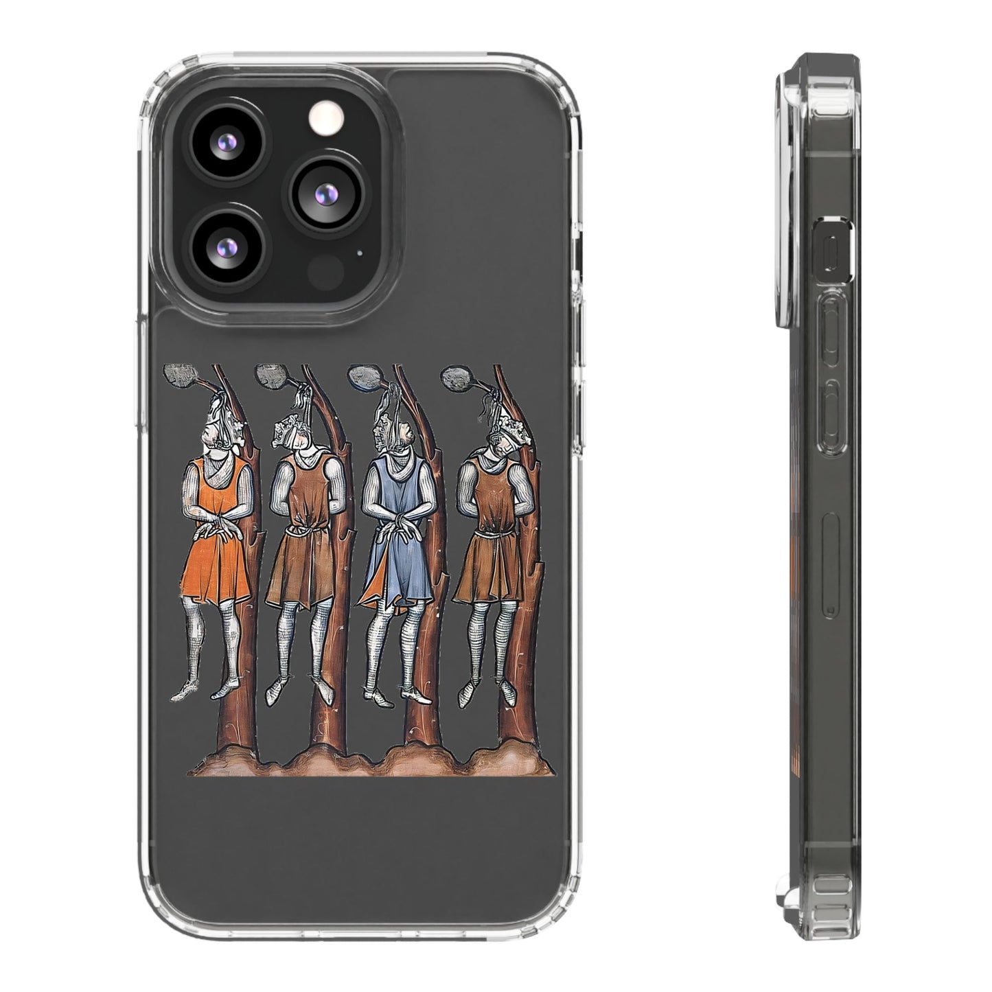 Hanging Out With the Lads – Funny Medieval Art Phone Case – Dark Historical Illustration – Quirky iPhone Cover – Weird Gift for Gothic Humour Fans