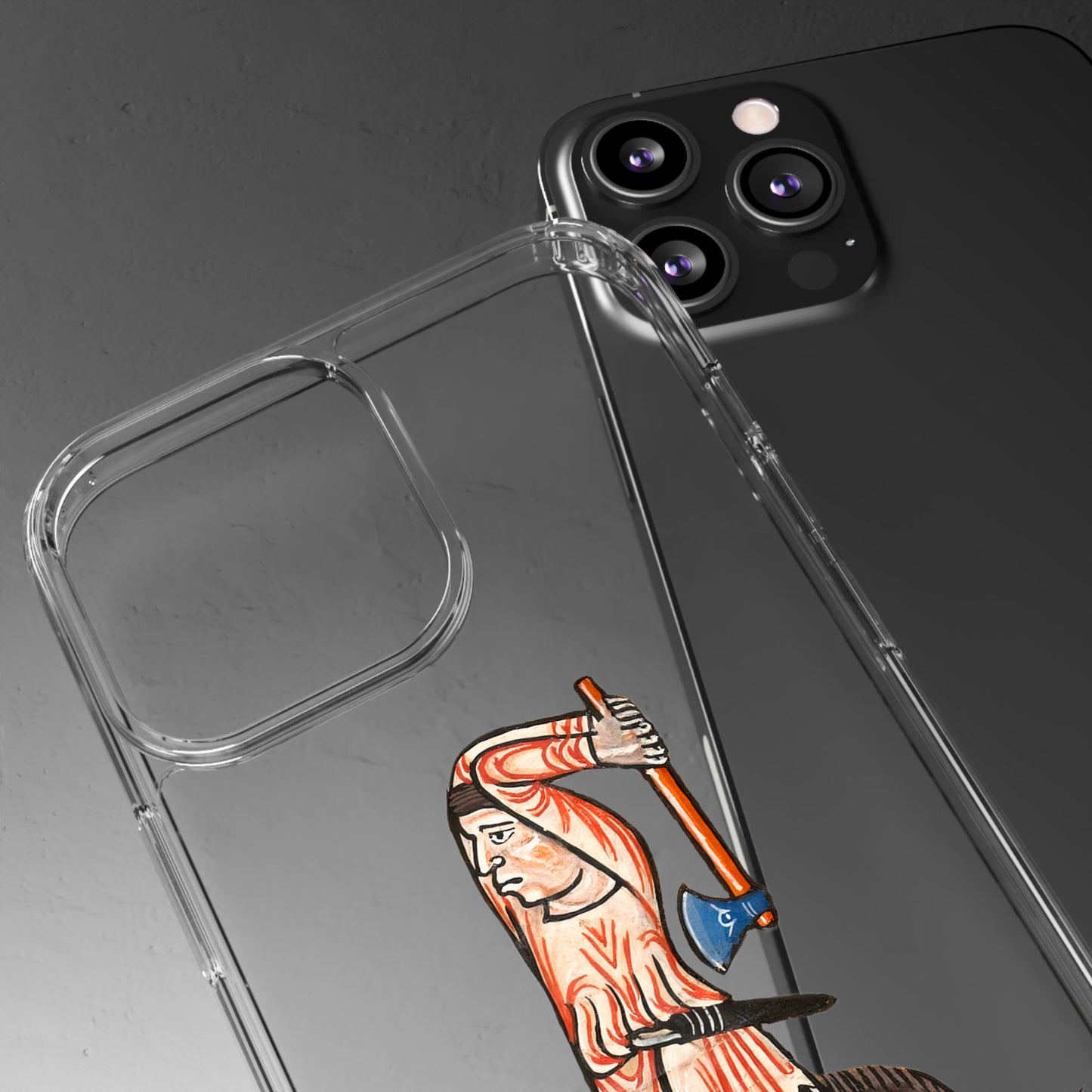 Medieval Boar Rider Phone Case – Funny Historical Art iPhone Cover – Weird Axe Man Illustration for Fantasy & Meme Fans