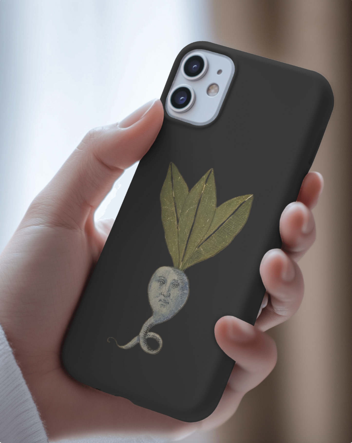 Medieval Mandrake Root Phone Case – Weird Plant Spirit Art, Vintage Marginalia iPhone Cover, Herbal Alchemy Aesthetic, Botanical Folklore Gift