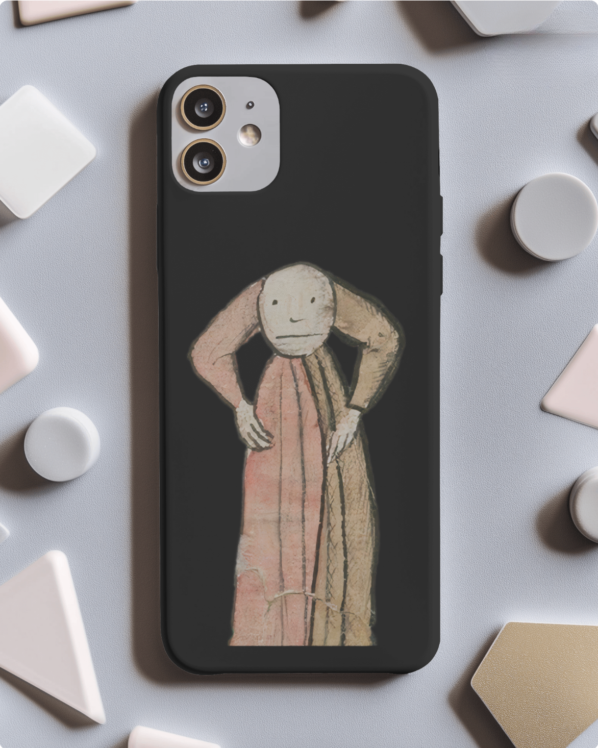 Medieval Sassy Figure Phone Case – Funny Weird Marginalia Art, Gothic Manuscript Character iPhone Case, Quirky Aesthetic Gift