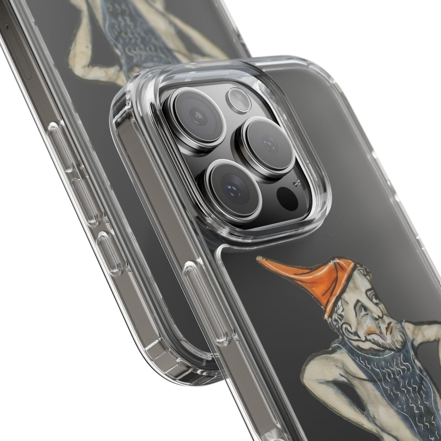 Medieval Marginalia Phone Case - Sassy Bearded Man in Orange Hat - Weird Art History iPhone Samsung Cover - Quirky Gift for Medieval Fans