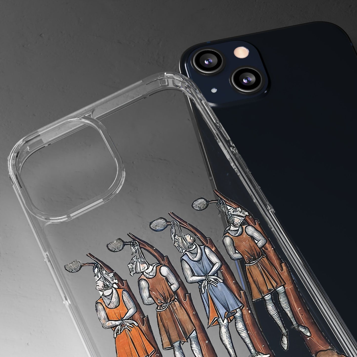 Hanging Out With the Lads – Funny Medieval Art Phone Case – Dark Historical Illustration – Quirky iPhone Cover – Weird Gift for Gothic Humour Fans