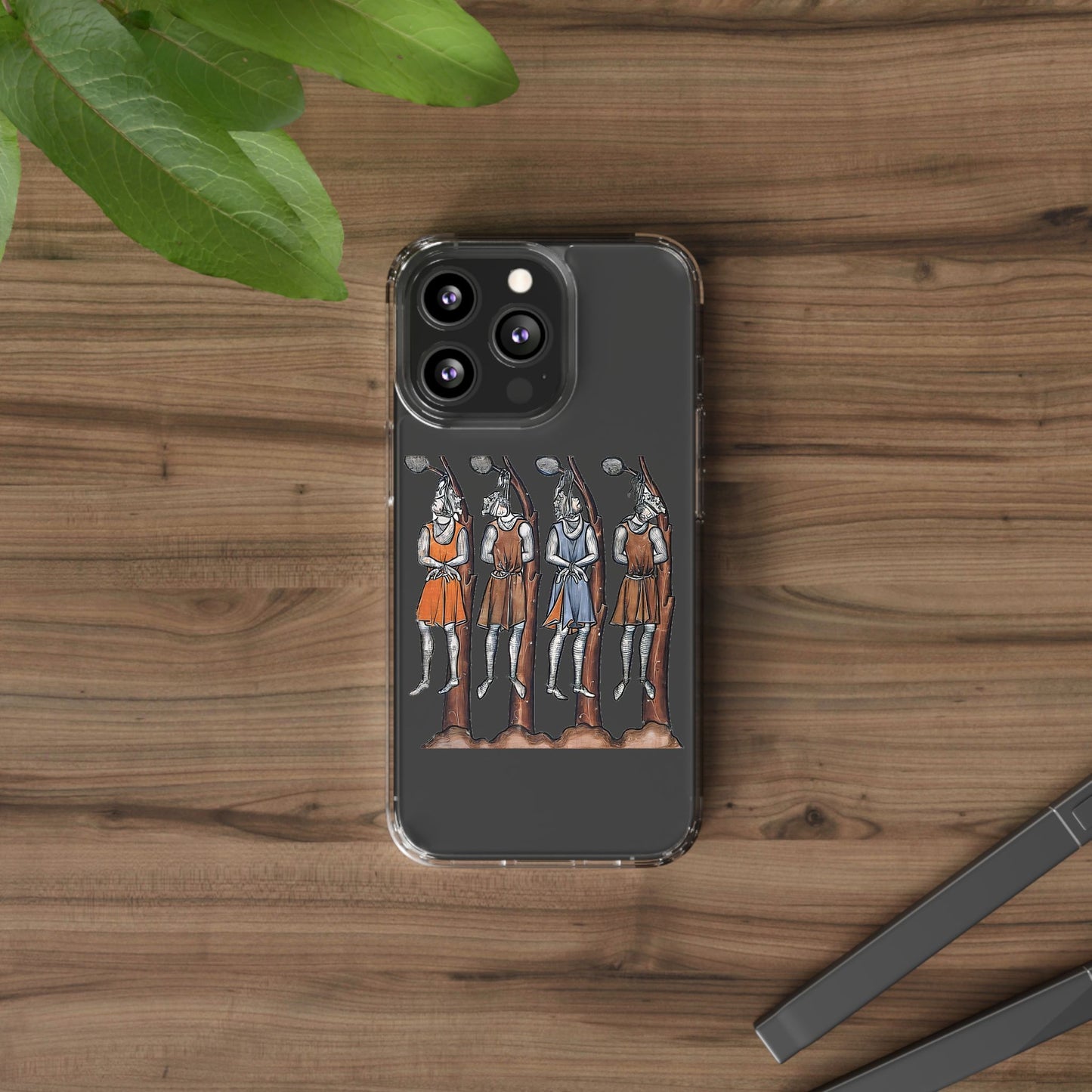 Hanging Out With the Lads – Funny Medieval Art Phone Case – Dark Historical Illustration – Quirky iPhone Cover – Weird Gift for Gothic Humour Fans