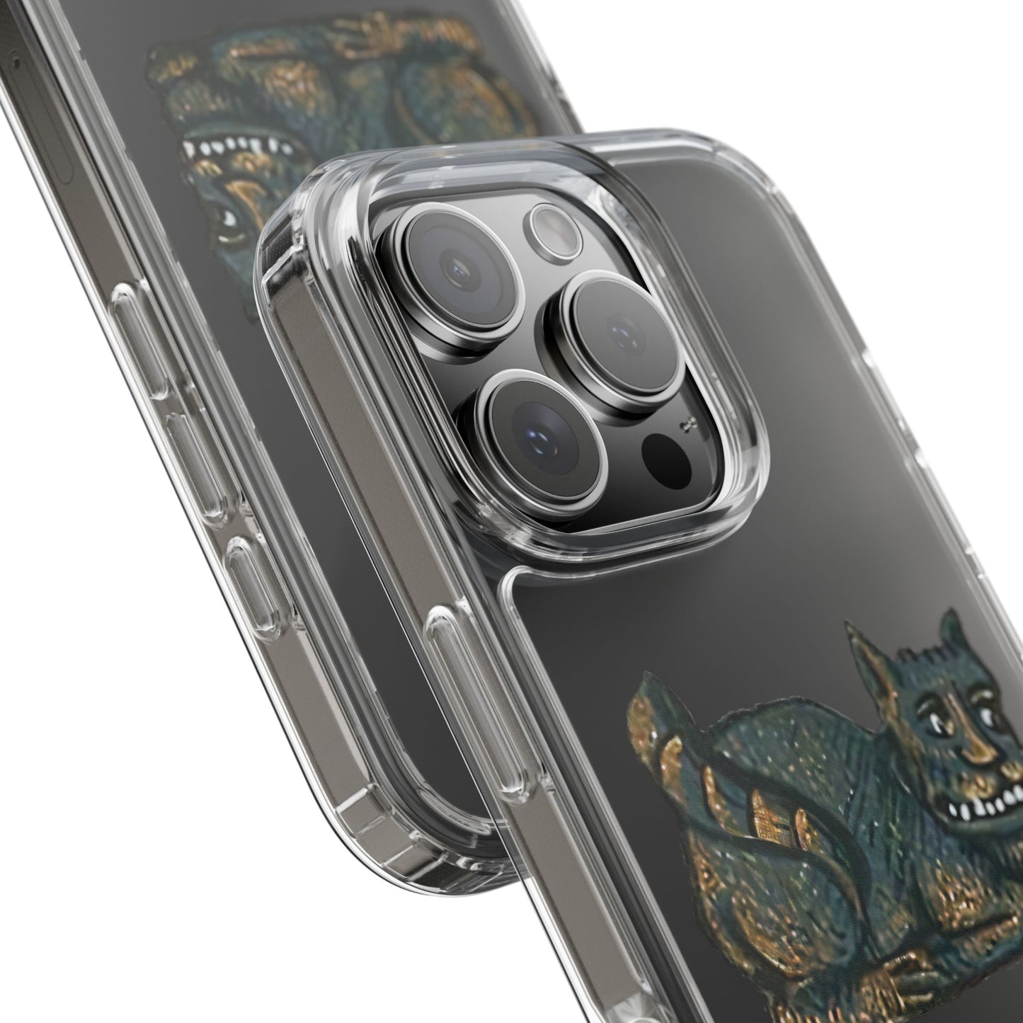 “The Smiling Menace” – Medieval Gremlin Cat Phone Case